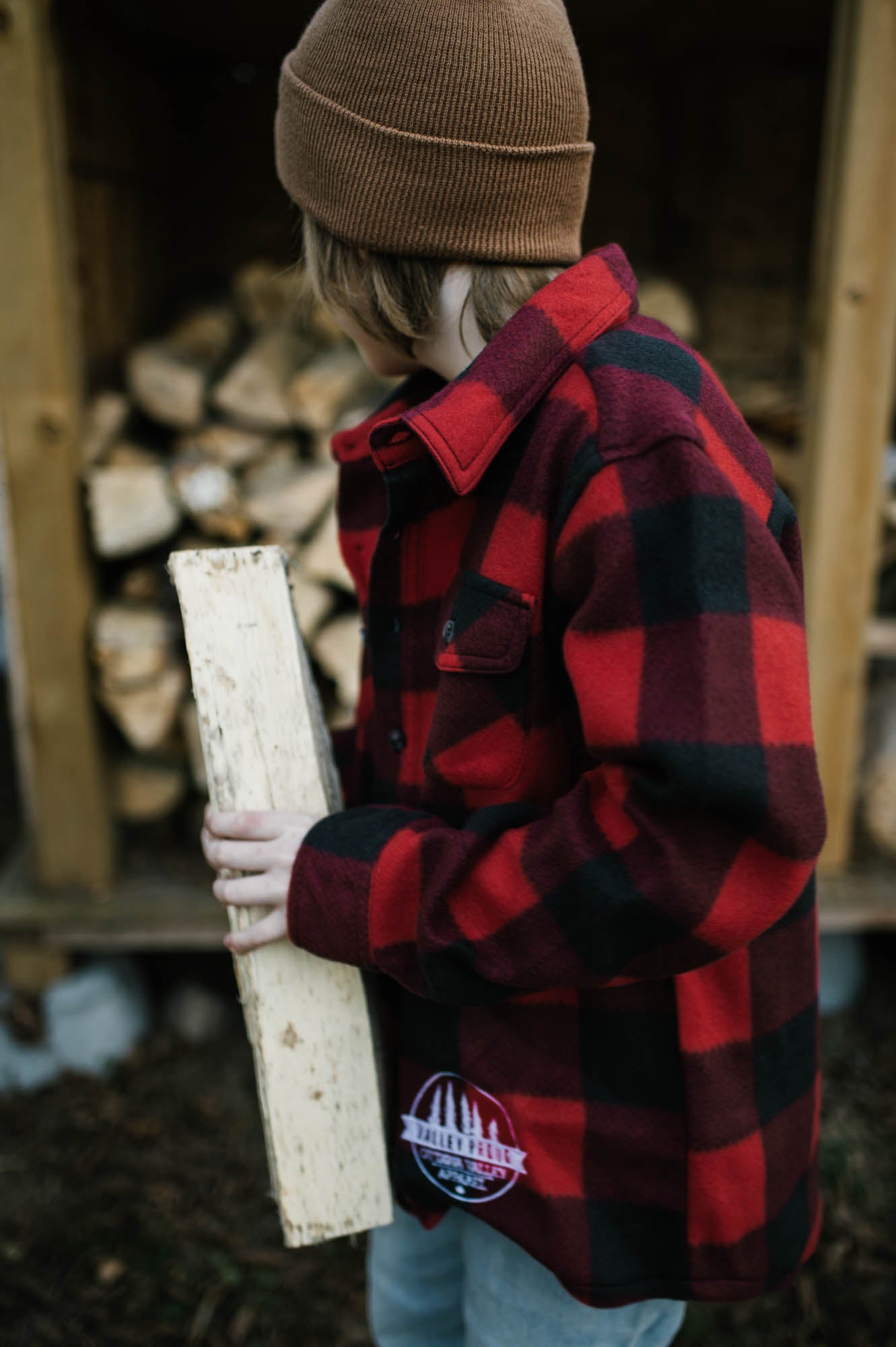 Children's Valley Proud Lumber Jacket - Black & Red