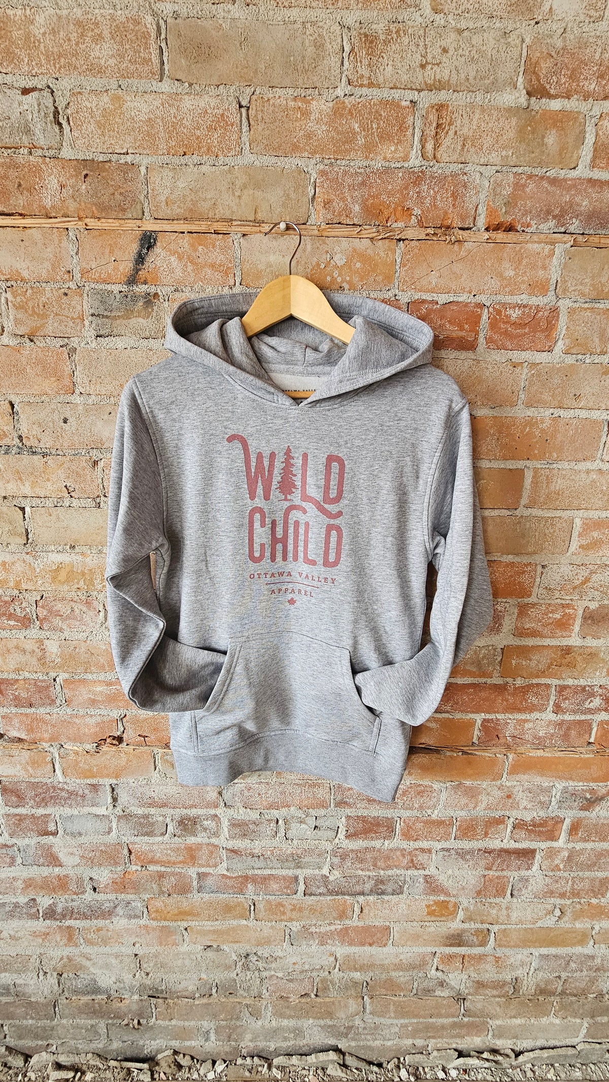 Youth Wild Child Hoodie - Grey/Pink