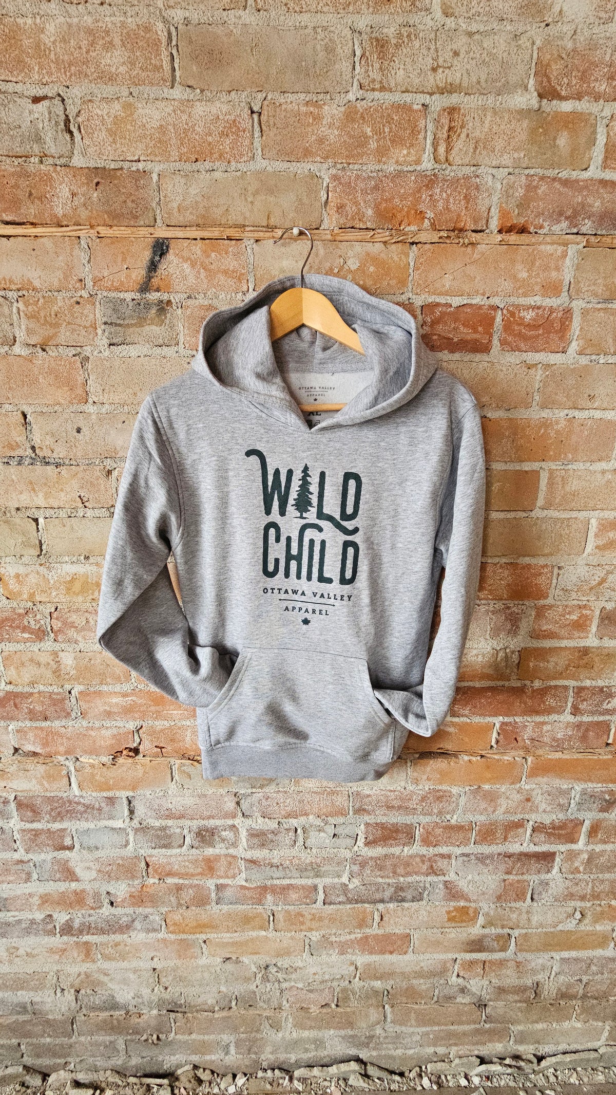 Youth Wild Child Hoodie - Grey/Green