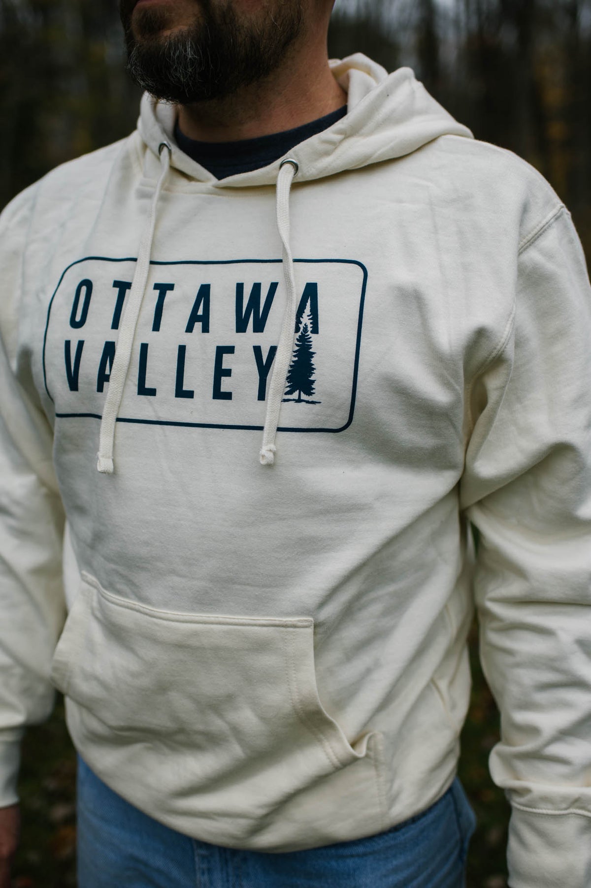 OVA Tree Hoodie - Ivory/Navy