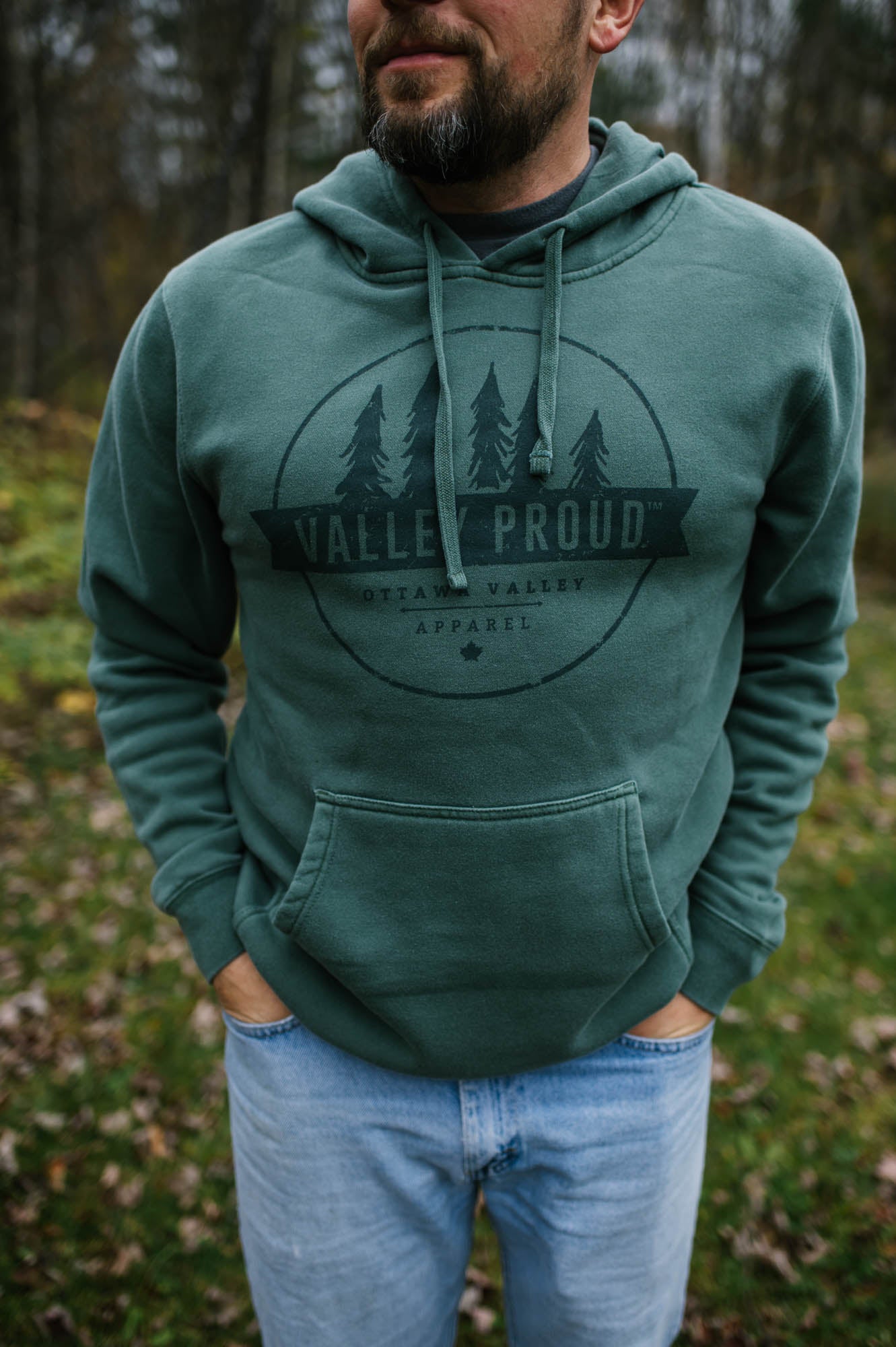 Valley Proud Two Tone Hoodie - Forest Green