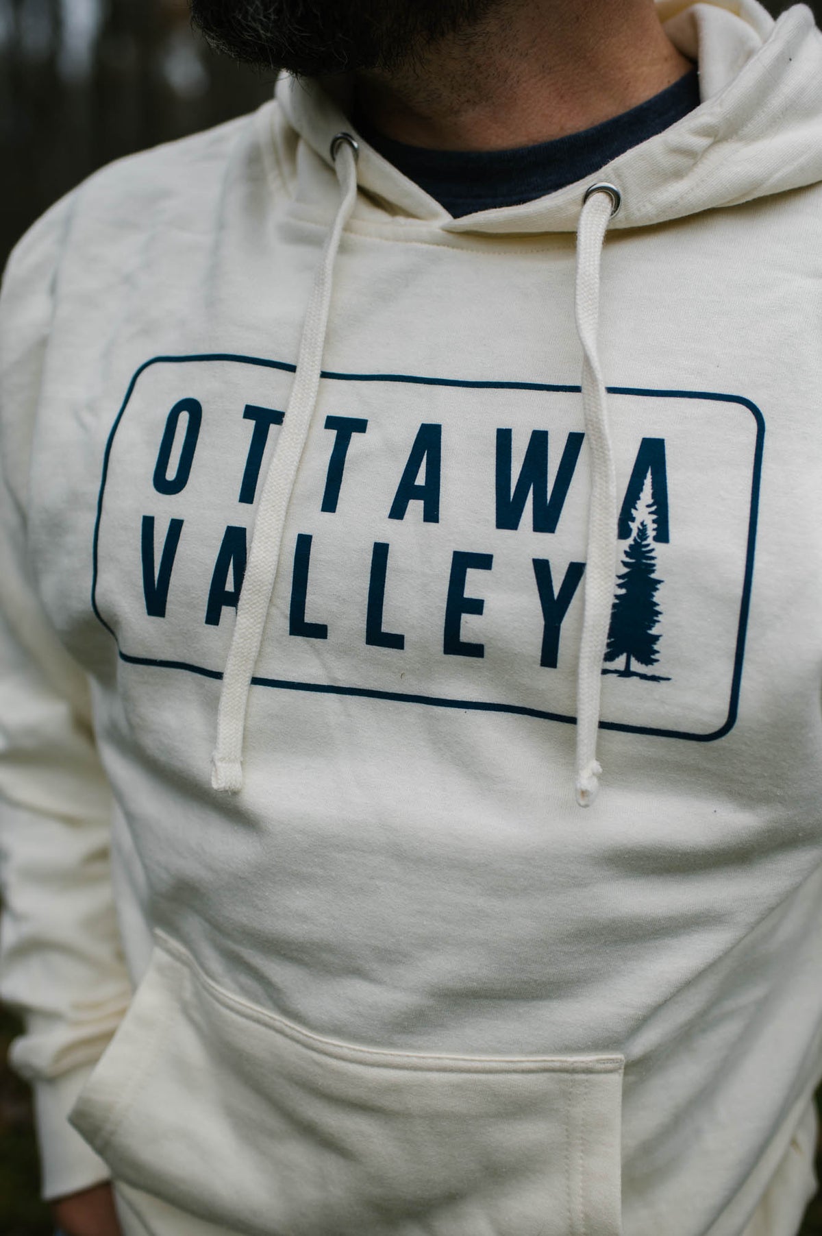 OVA Tree Hoodie - Ivory/Navy