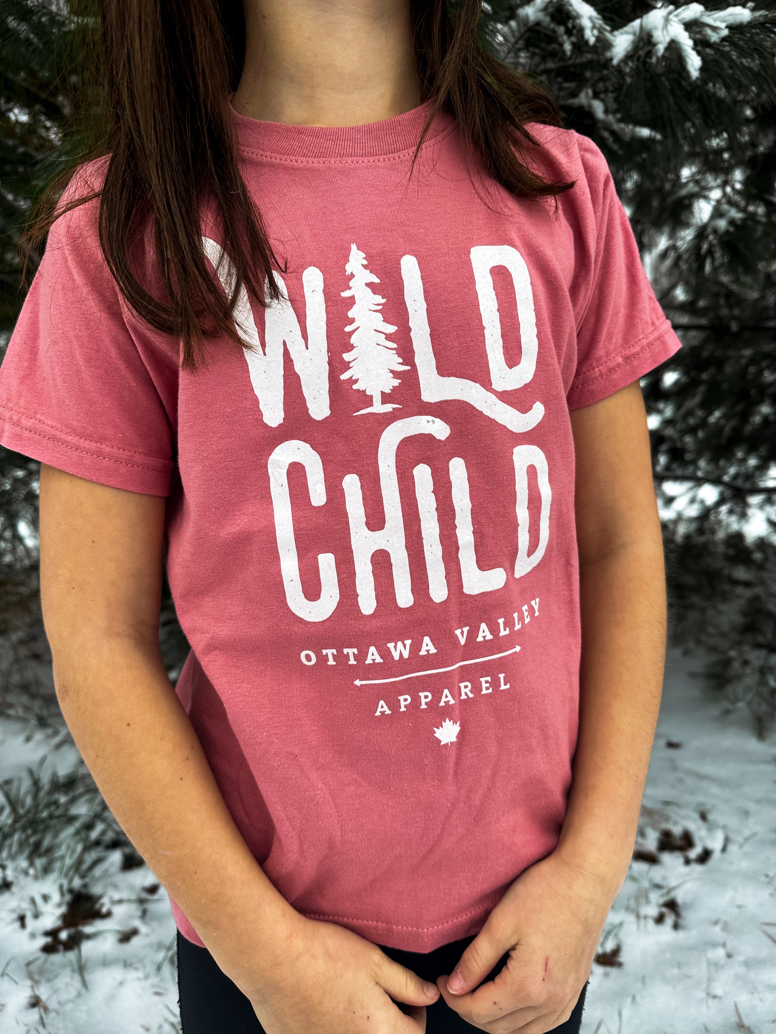 Children's Wild Child Tee - Dusty Rose