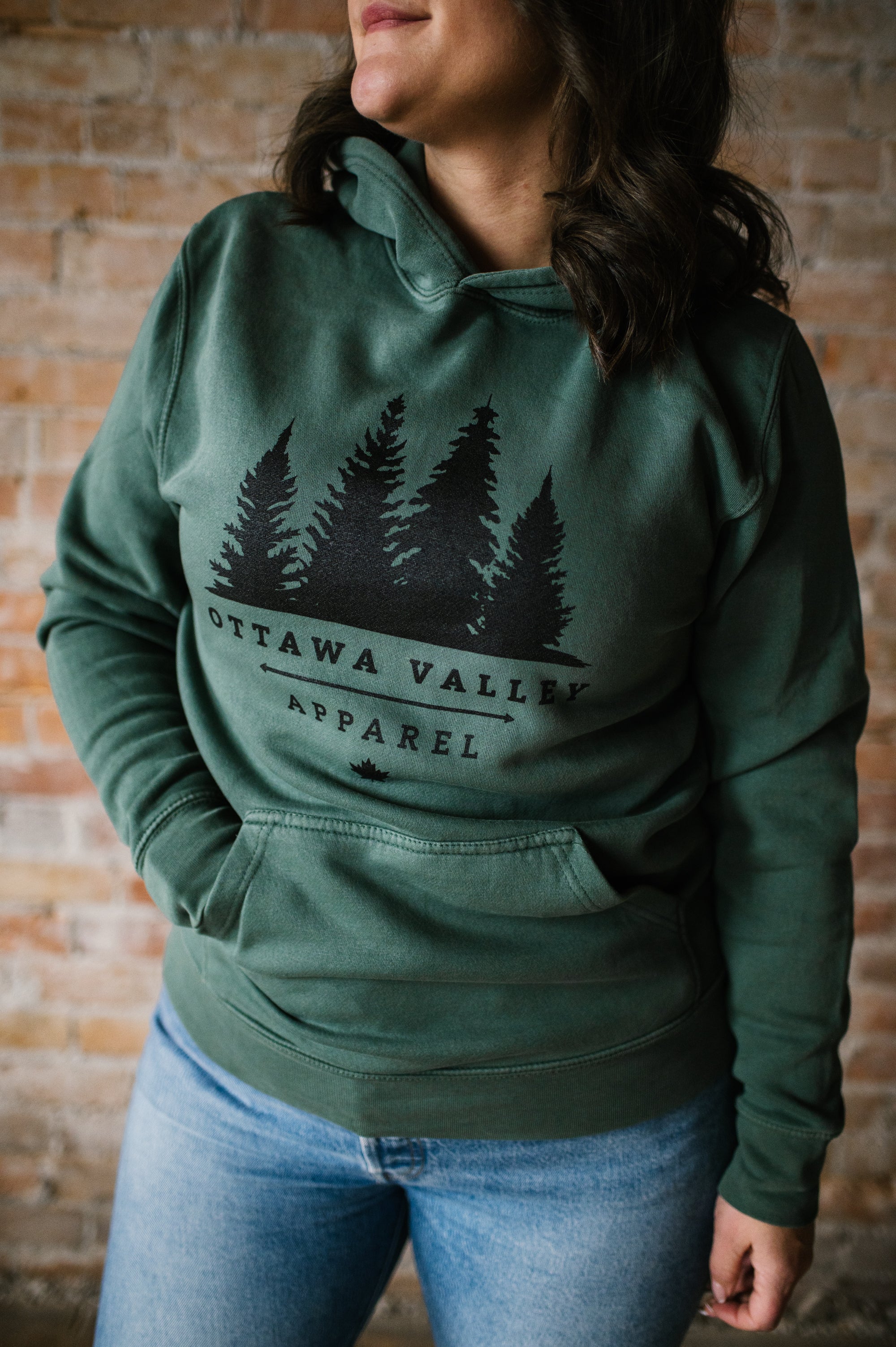 Black Tree Logo Hoodie - Green