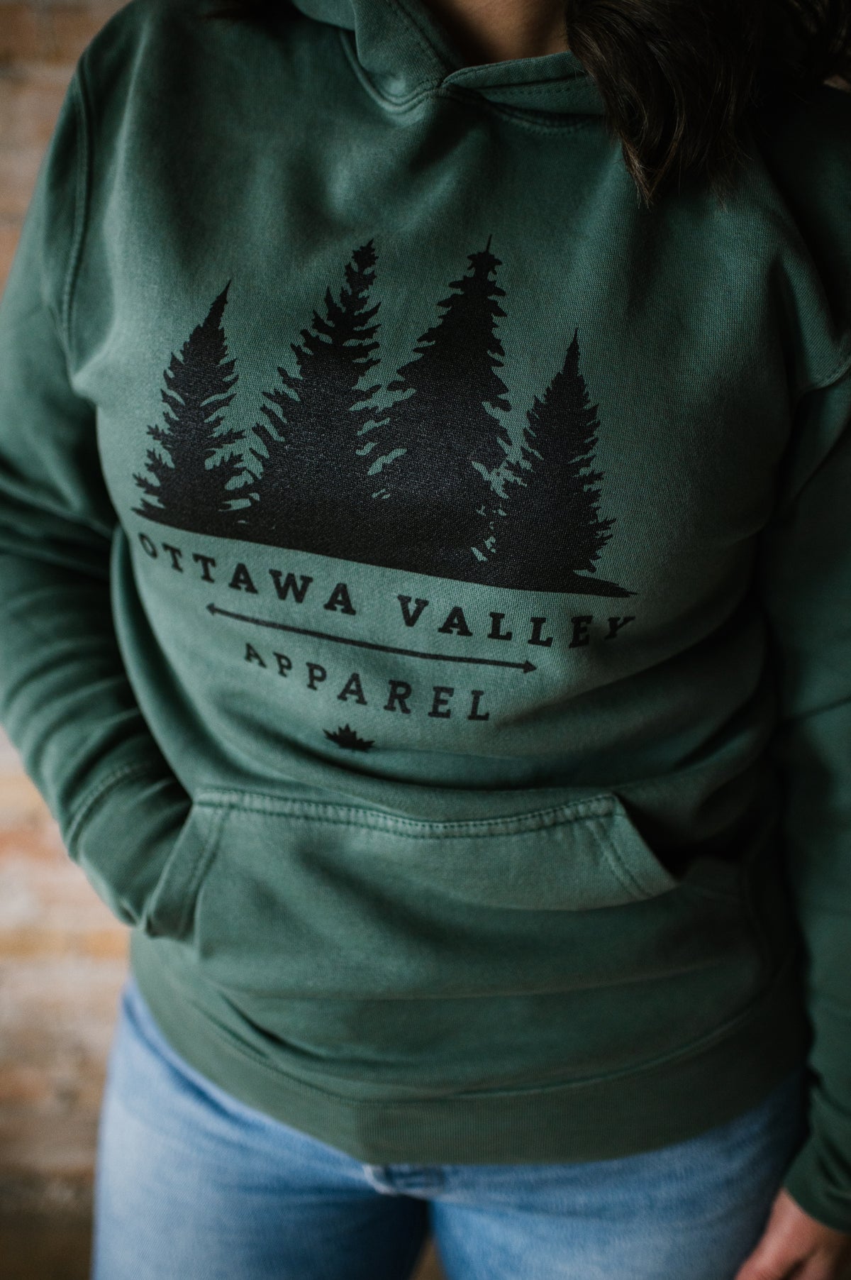 Black Tree Logo Hoodie - Green