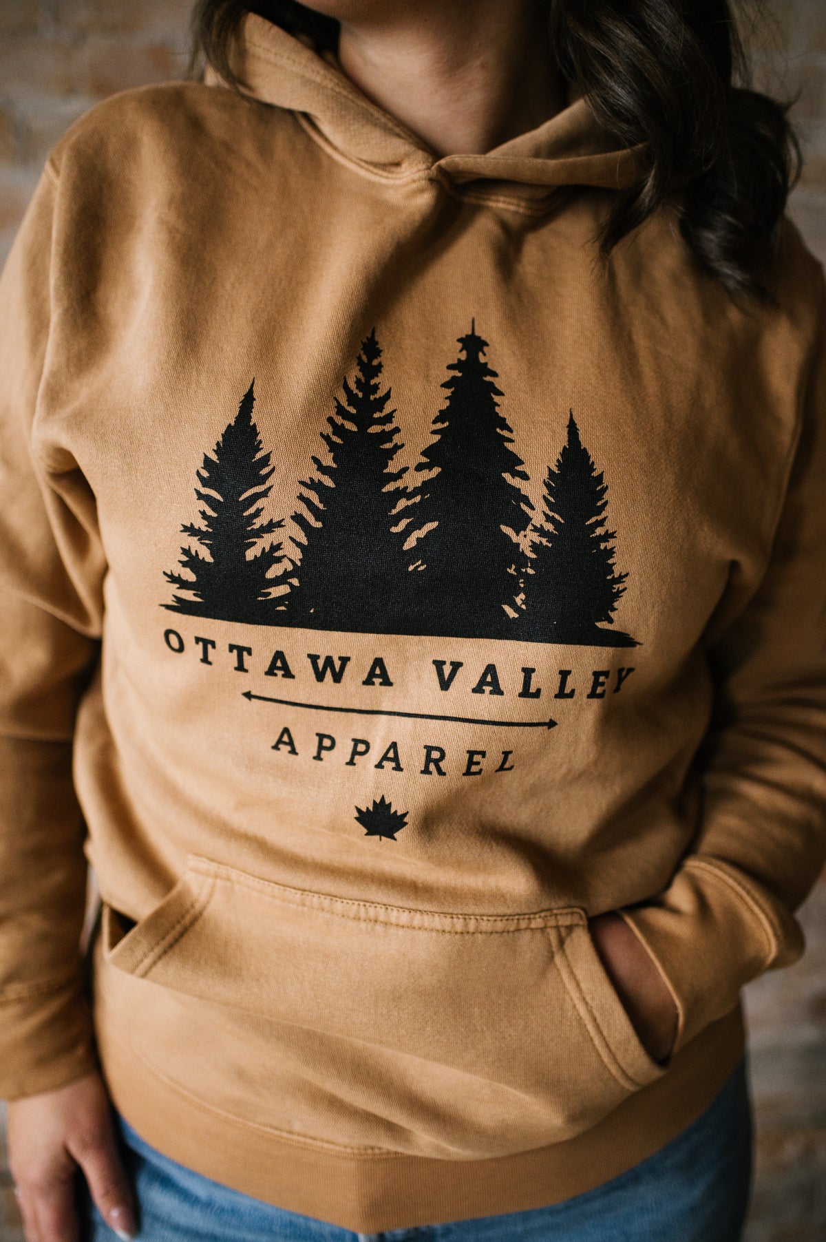 Black Tree Logo Hoodie - Camel