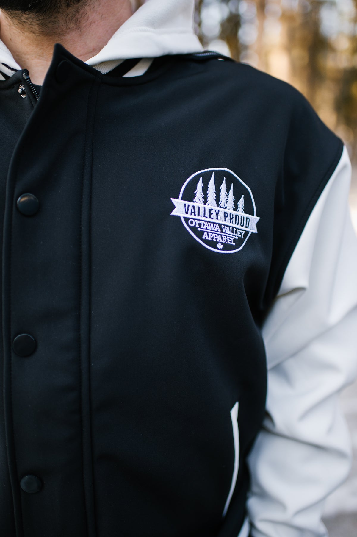 *LIMITED EDITION* Valley Proud Softshell Bomber Jacket - Black/White