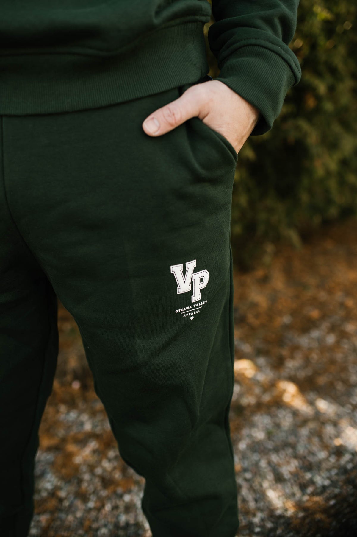 Valley Proud Varsity Sweatpants - Forest Green &amp; White