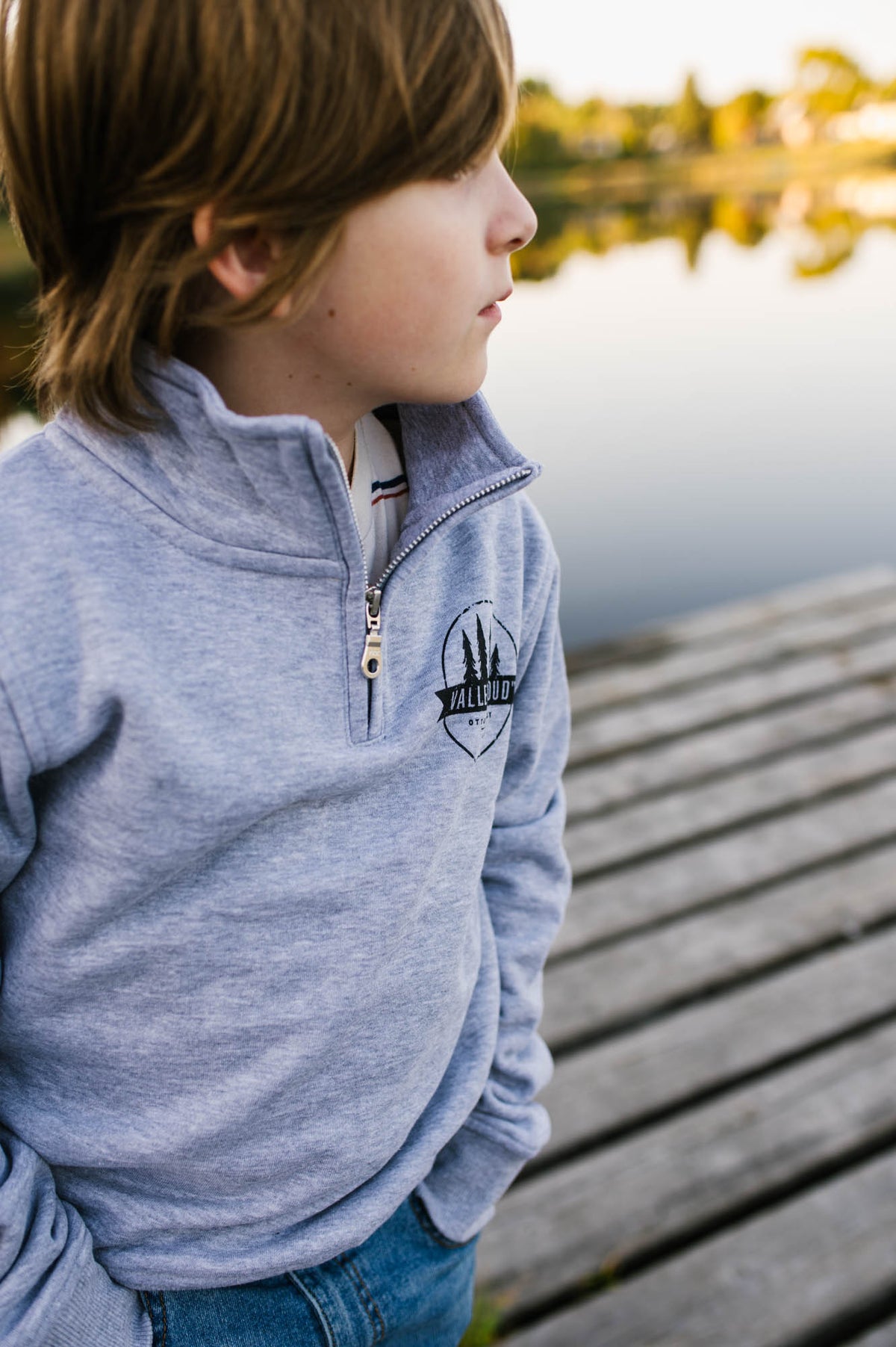 Youth Valley Proud 1/4 Zip - Grey