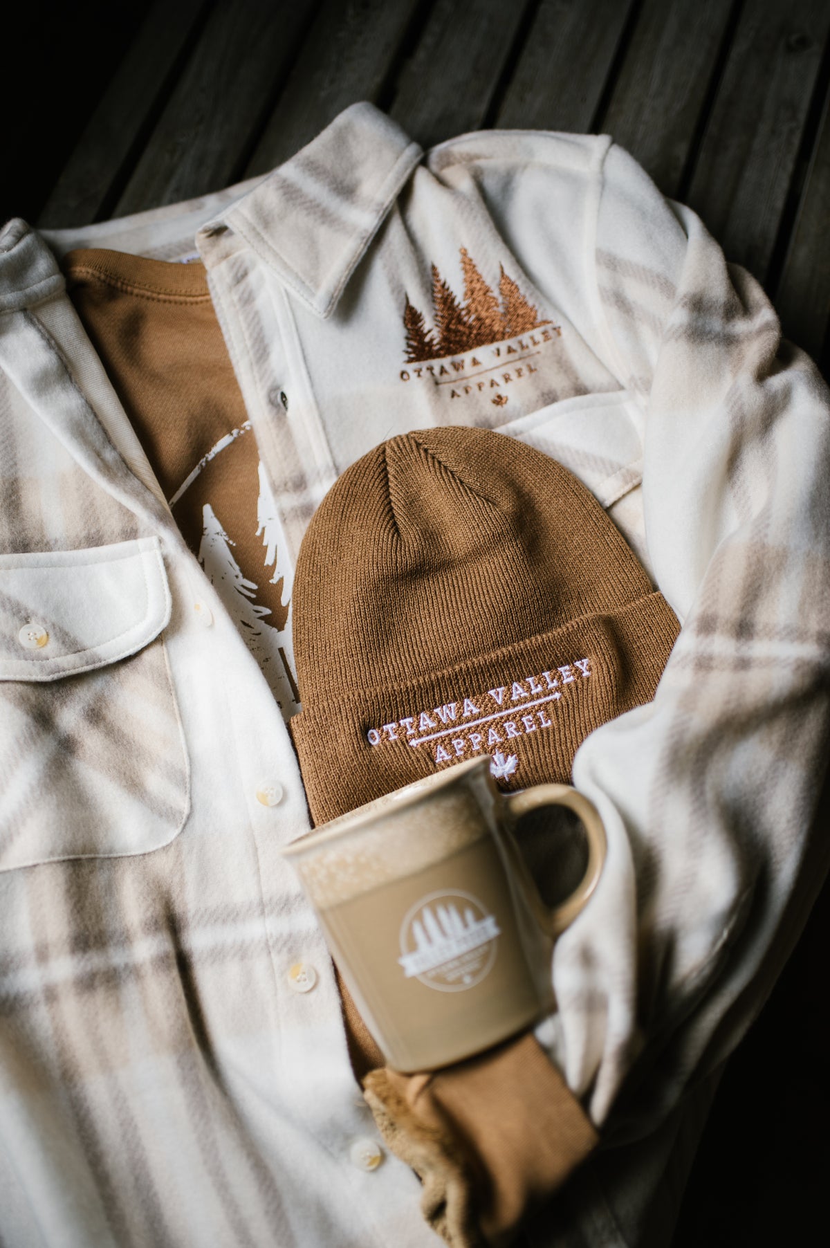 OVA Fleece Lumber Jacket - Cream &amp; Tan