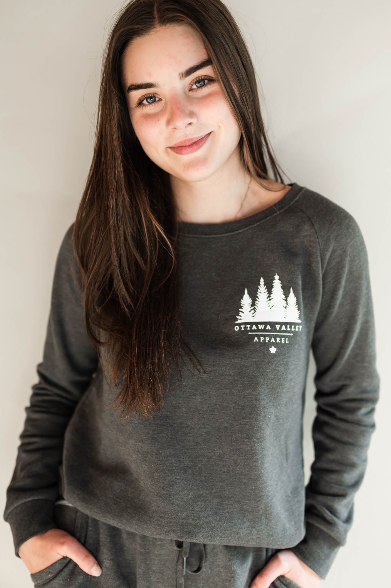 OVA Women's Luxe Crew - Shadow Grey - Ottawa Valley Apparel