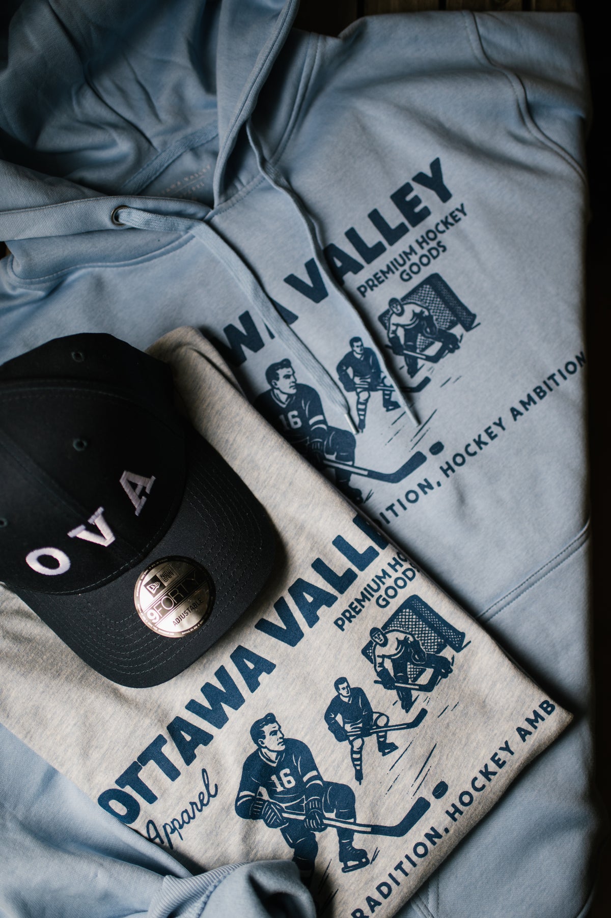 Retro Valley Hockey Hoodie - Sky Blue