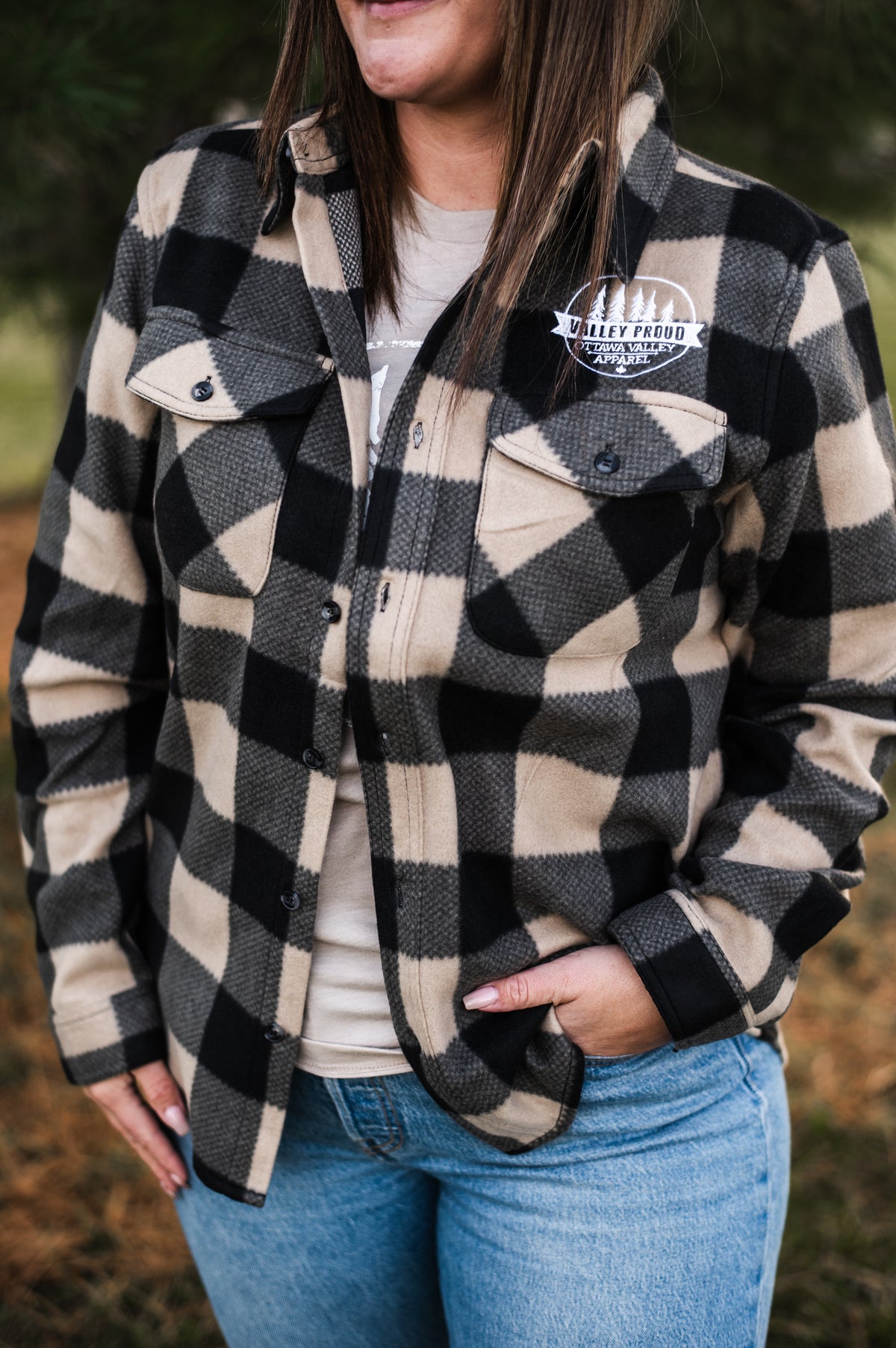 Valley Proud Fleece Lumber Jacket - Tan &amp; Black