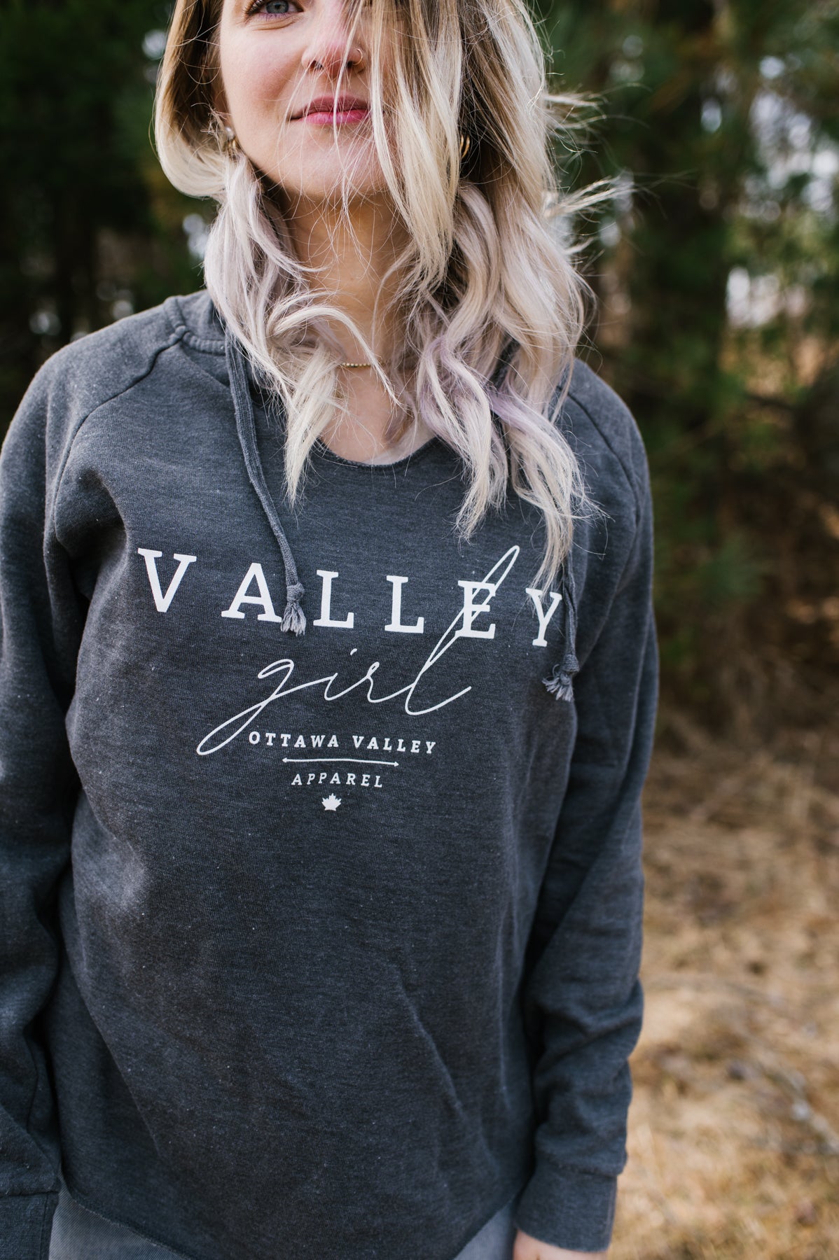 Valley Girl Women's Luxe Hoodie Shadow Grey Ottawa Valley Apparel