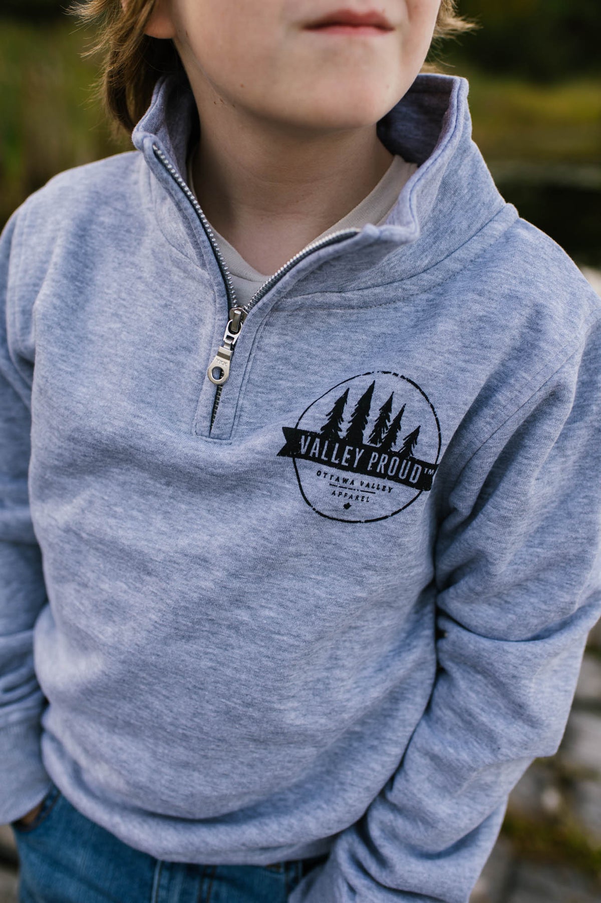 Youth Valley Proud 1/4 Zip - Grey