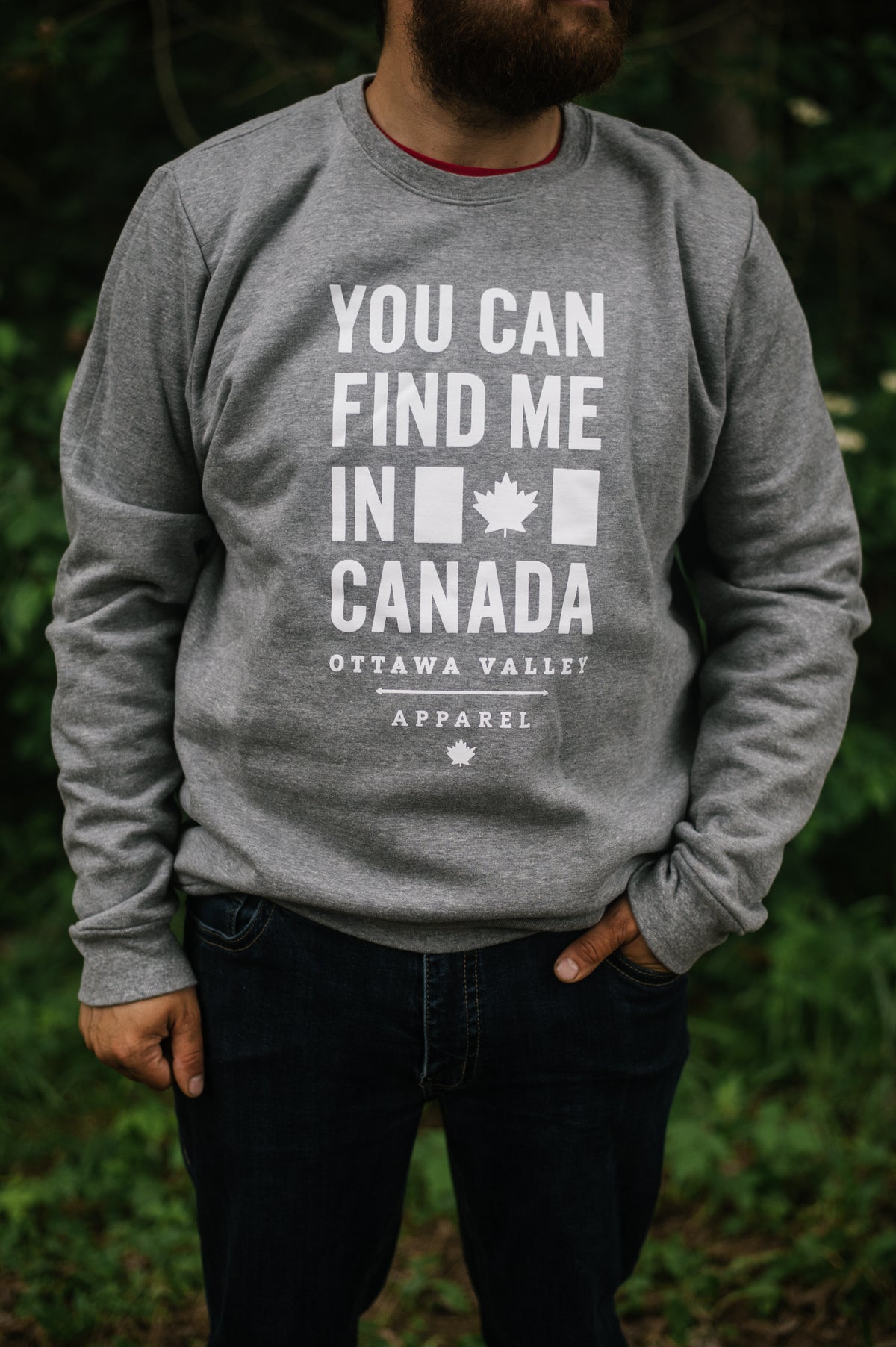 You Can Find Me In Canada Crewneck - Grey