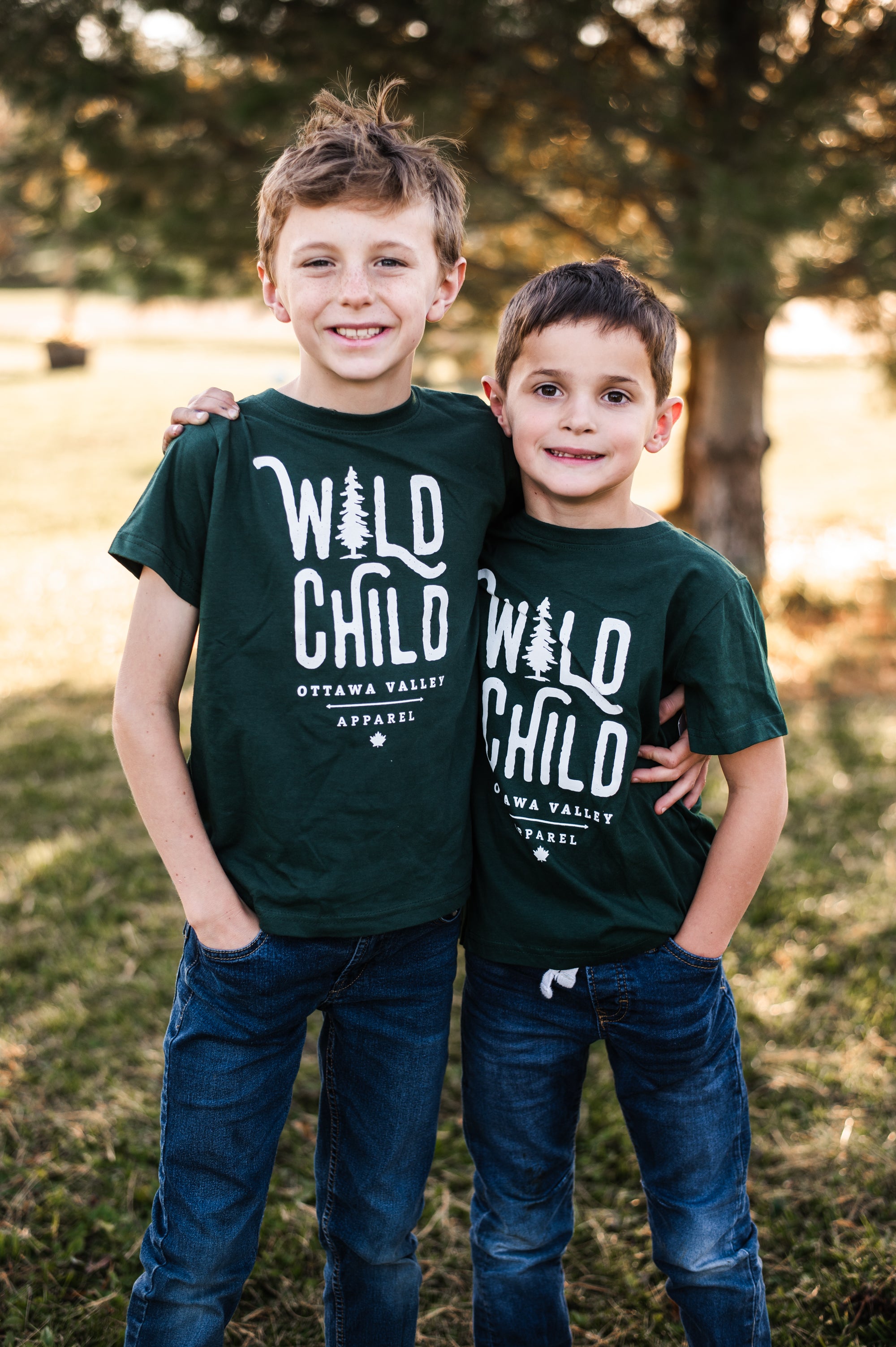 Children's Wild Child Tee - Forest Green