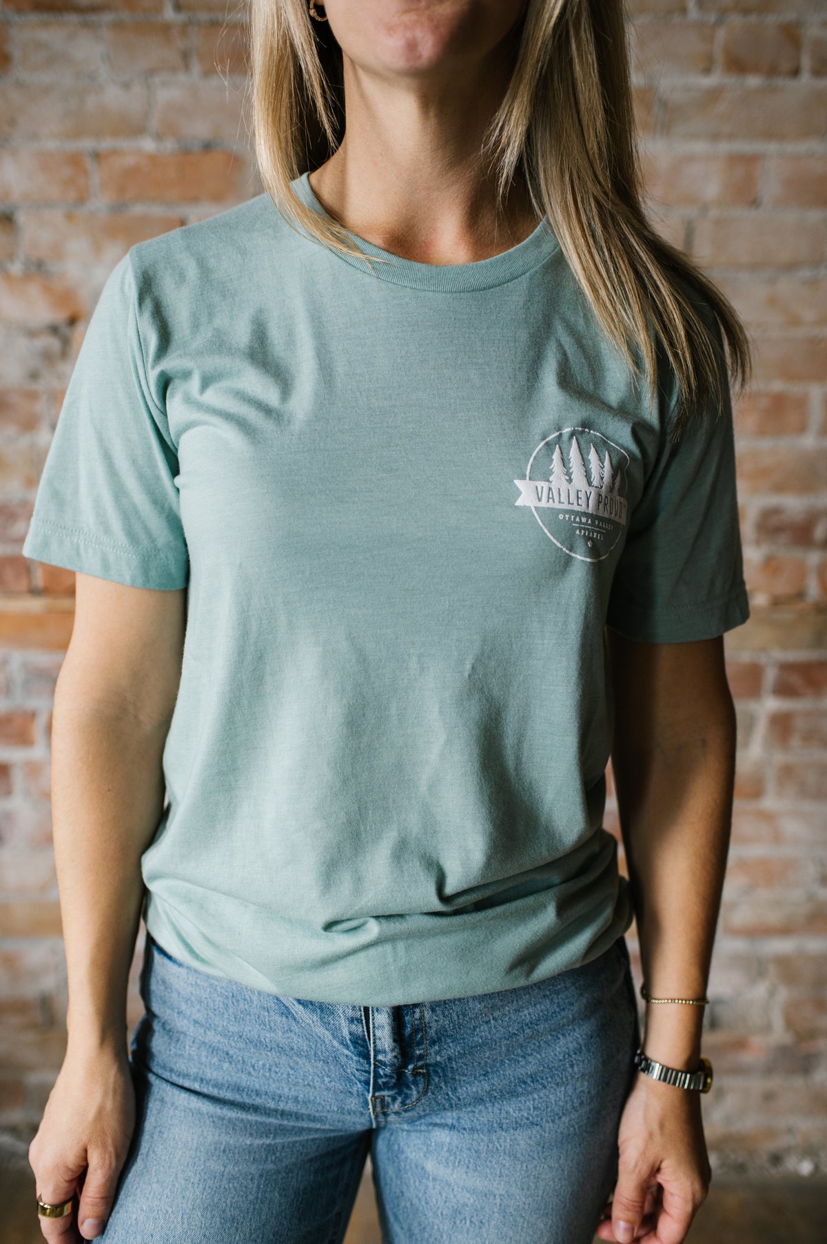 Valley Proud Mini Logo Tee - Dusty Blue