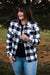 Valley Proud Women’s Flannel Shirt - White & Black