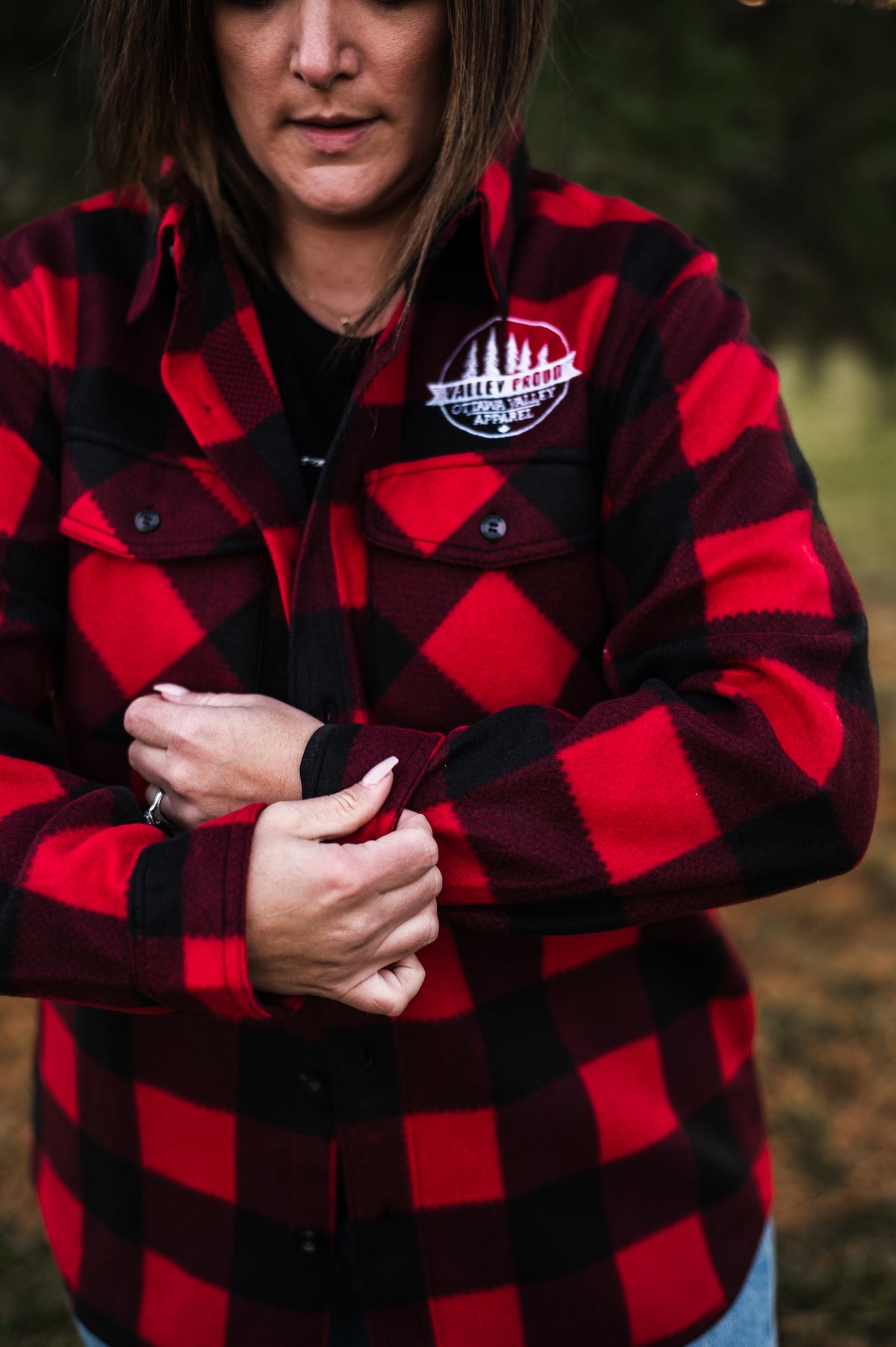 Valley Proud Fleece Lumber Jacket - Red &amp; Black