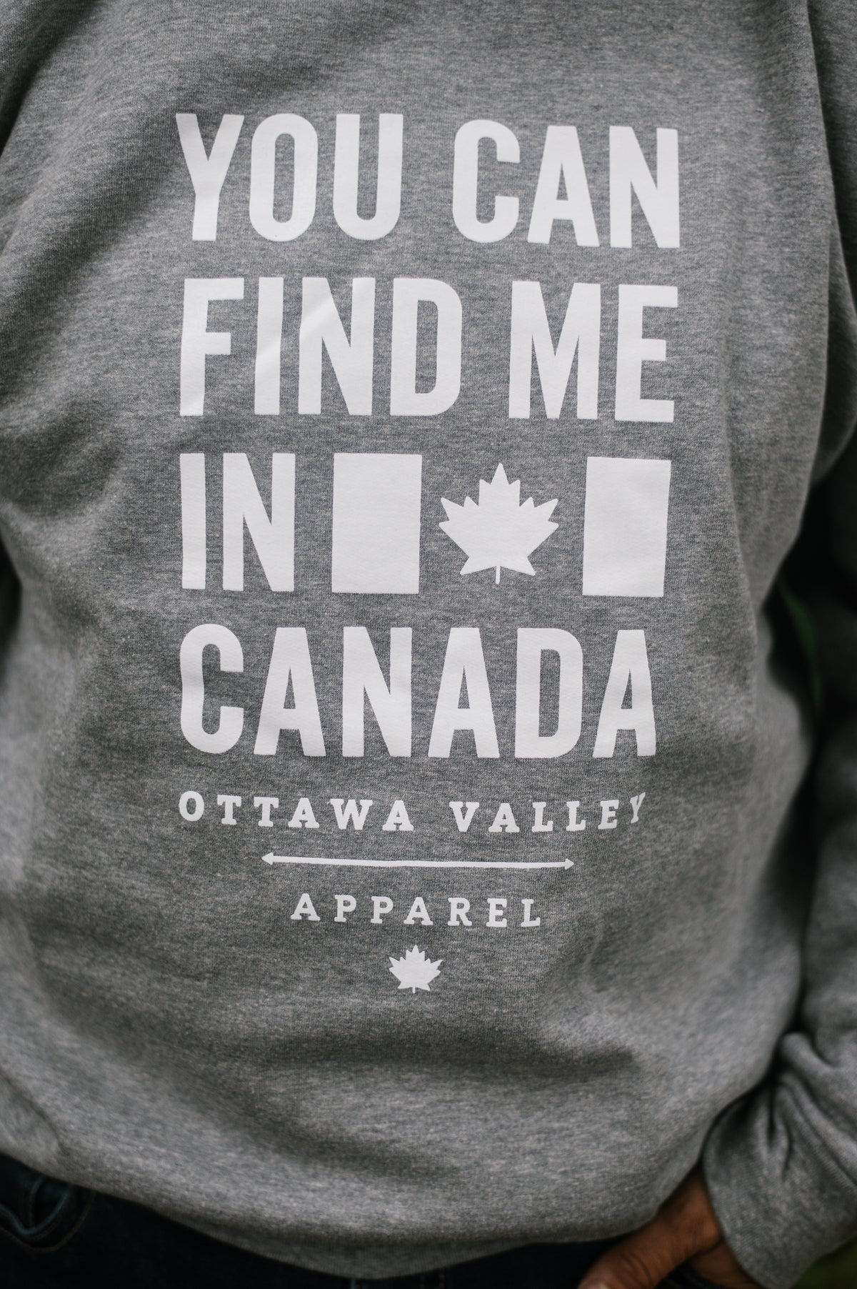 You Can Find Me In Canada Crewneck - Grey