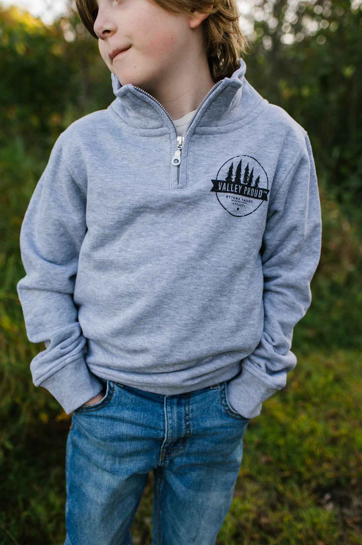 Youth Valley Proud 1/4 Zip - Grey