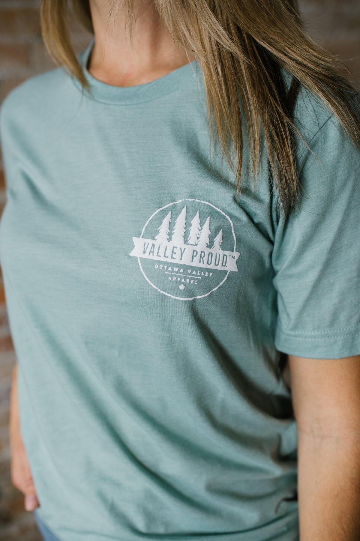 Valley Proud Mini Logo Tee - Dusty Blue