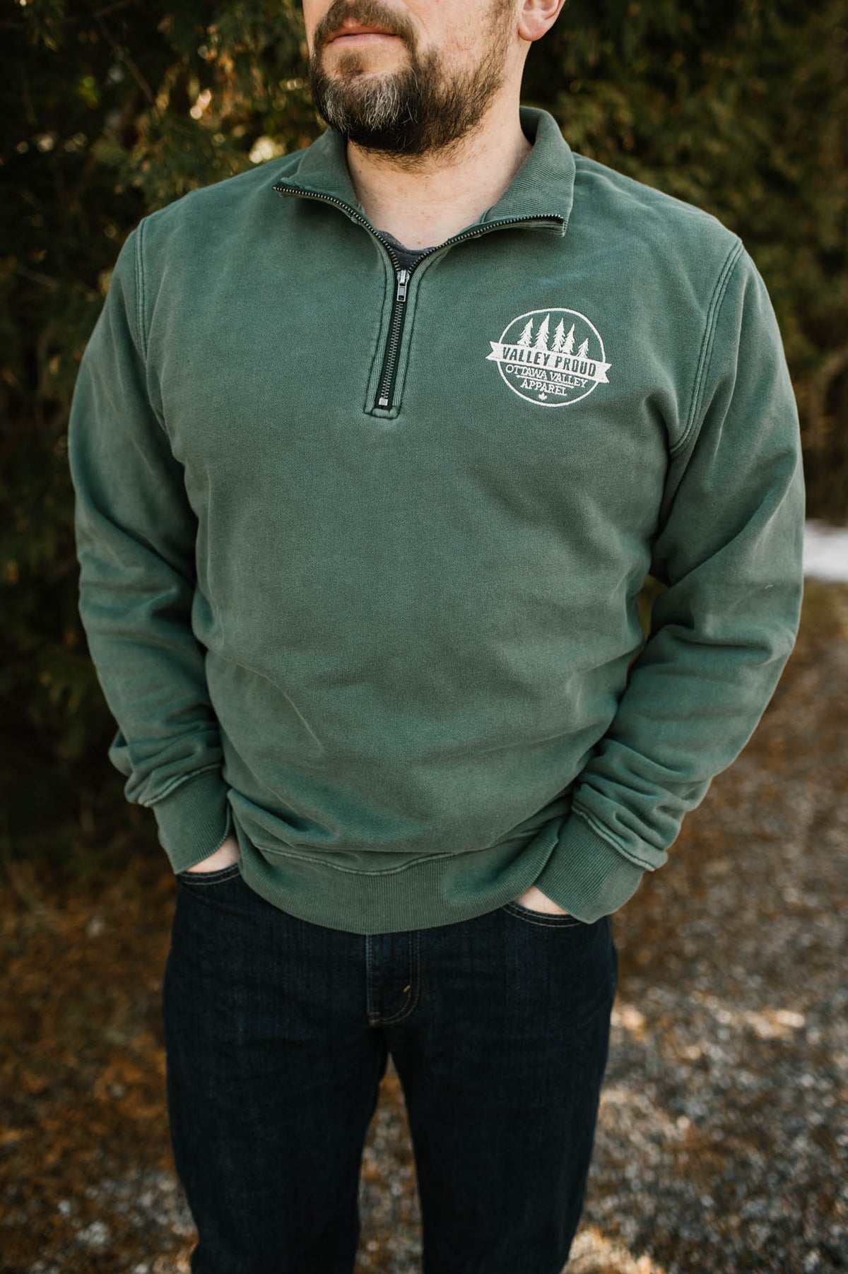 Valley Proud Embroidered 1/4 Zip - Meadow