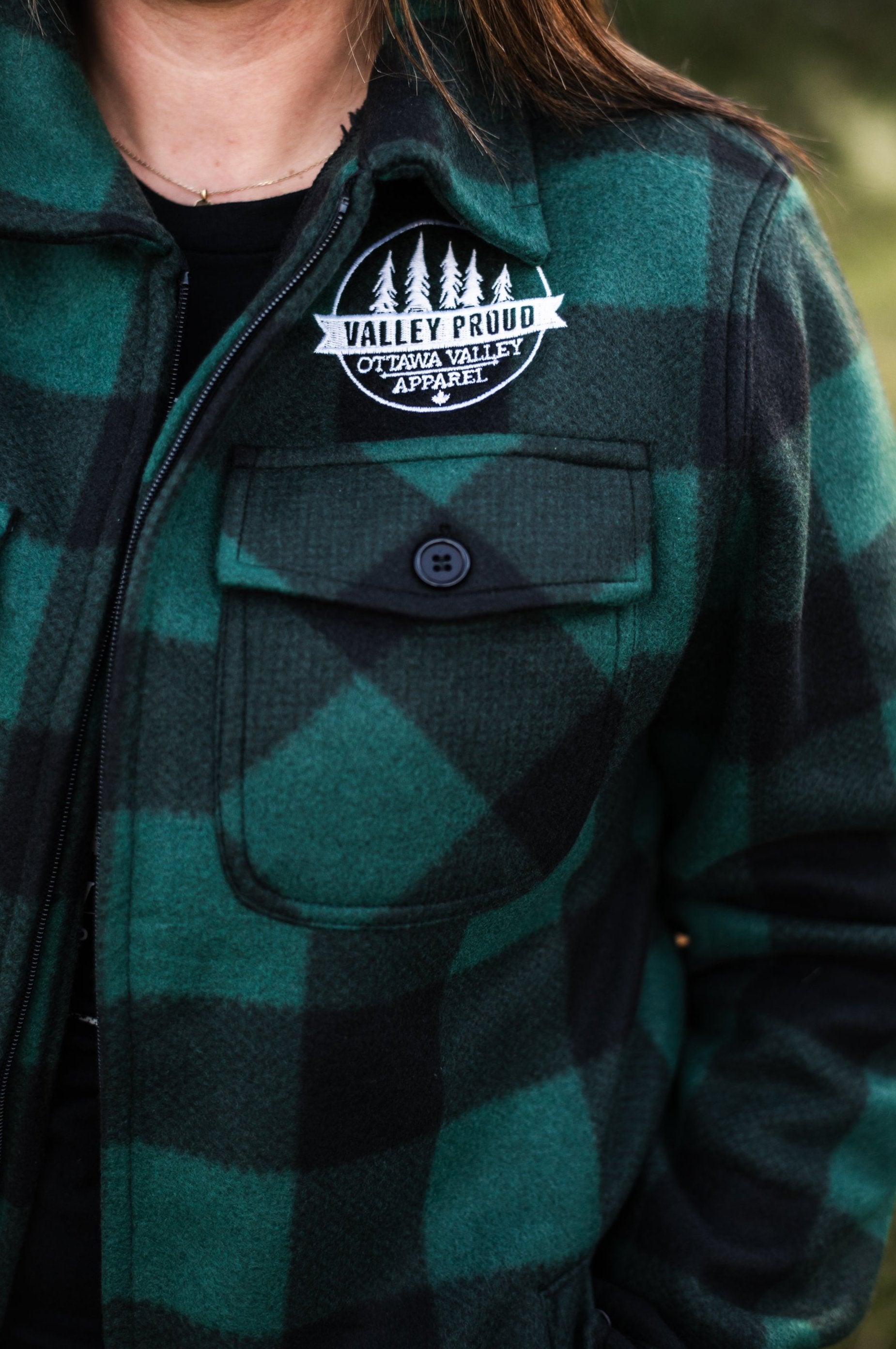 Sherpa Lined Lumberjacket Forest Green Black Ottawa Valley