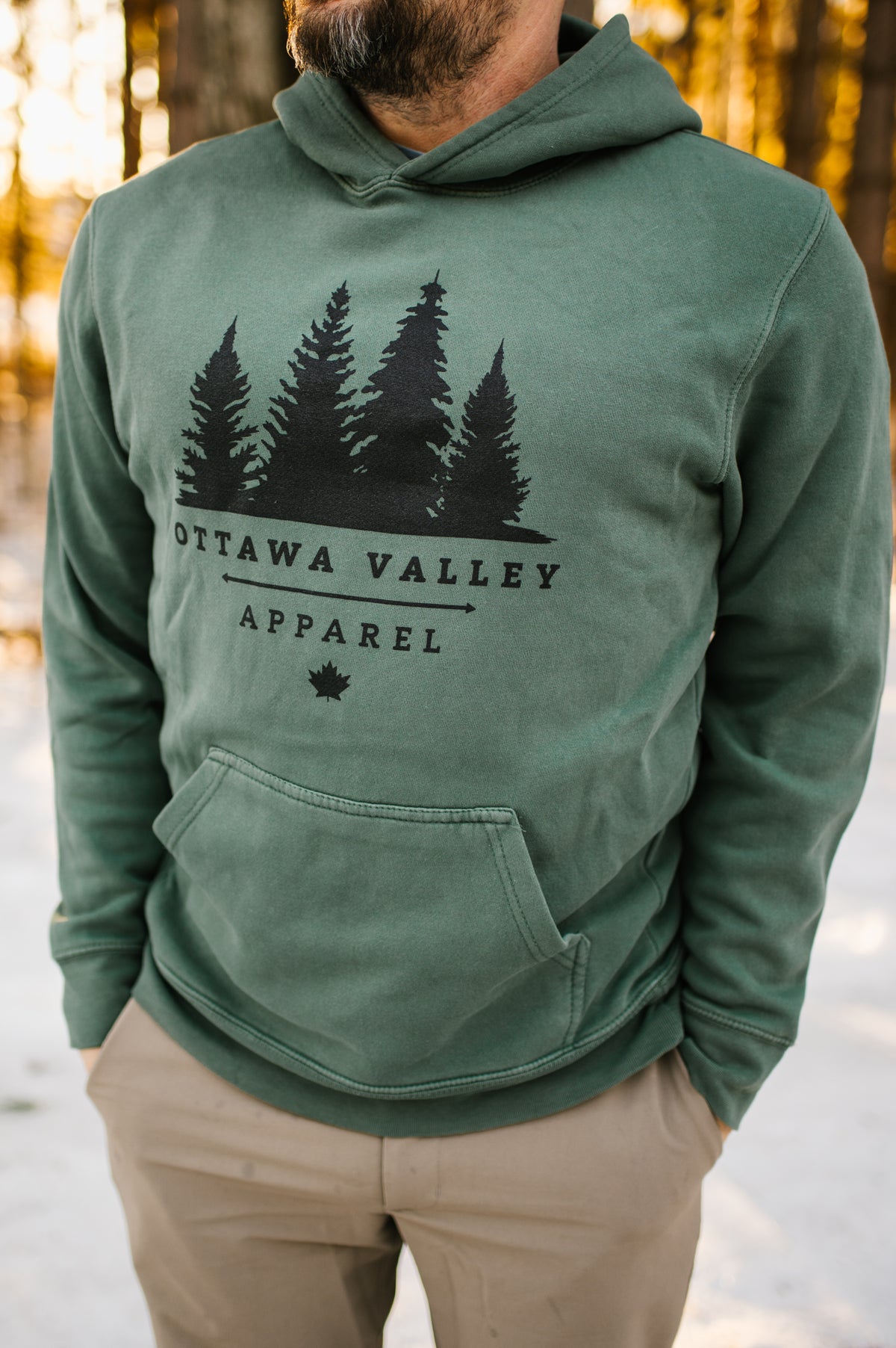 Black Tree Logo Hoodie - Green