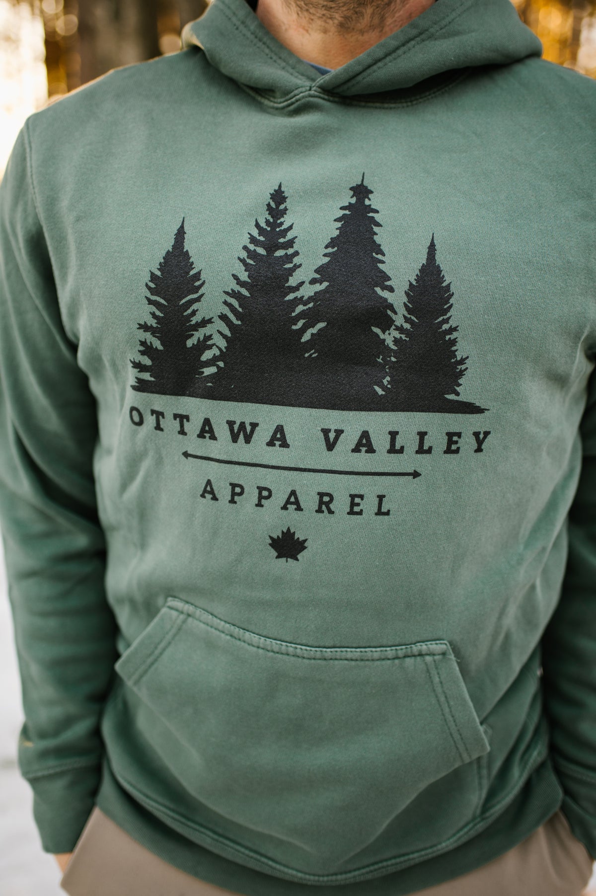 Black Tree Logo Hoodie - Green