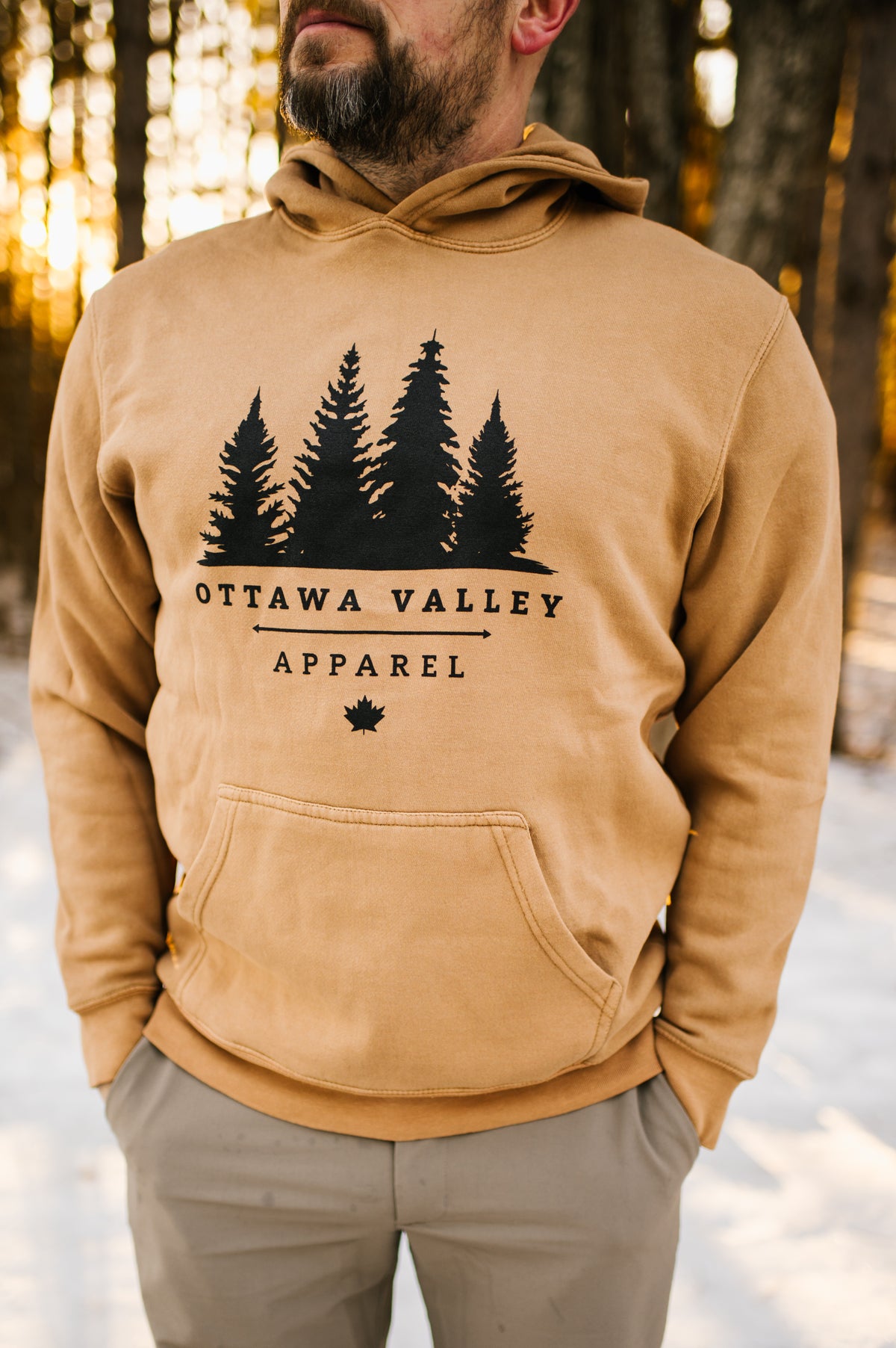 Black Tree Logo Hoodie - Camel