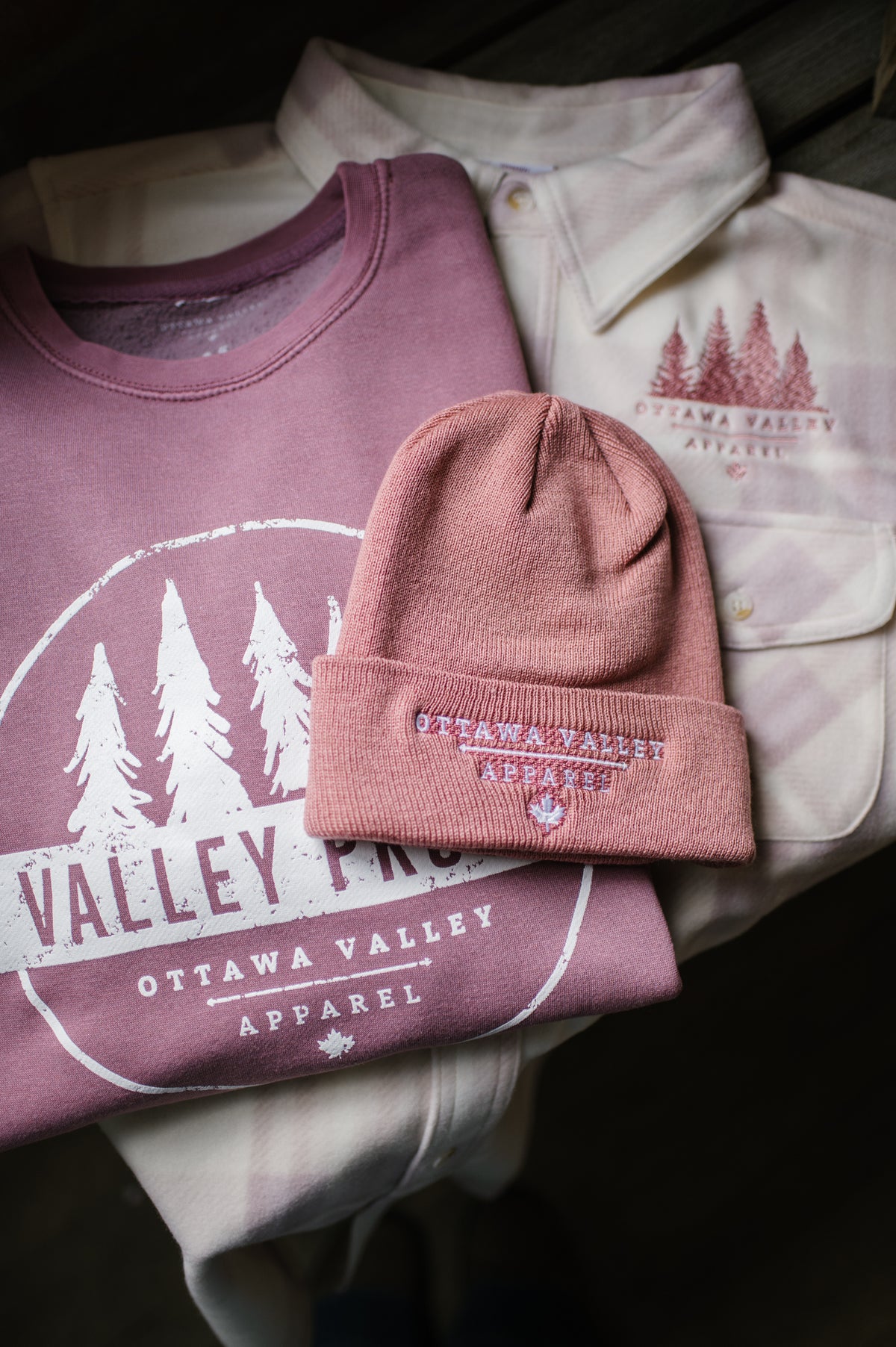 OVA Fleece Lumber Jacket - Cream &amp; Pink