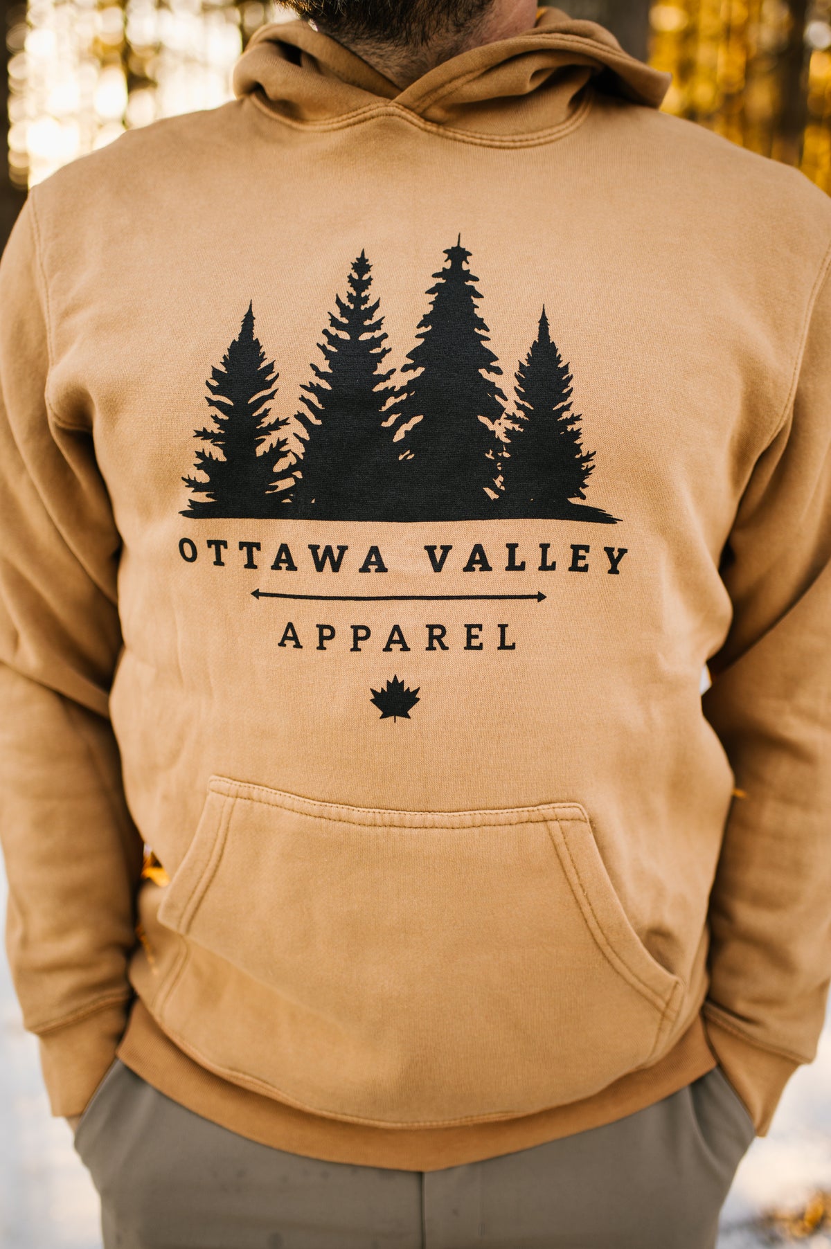 Black Tree Logo Hoodie - Camel