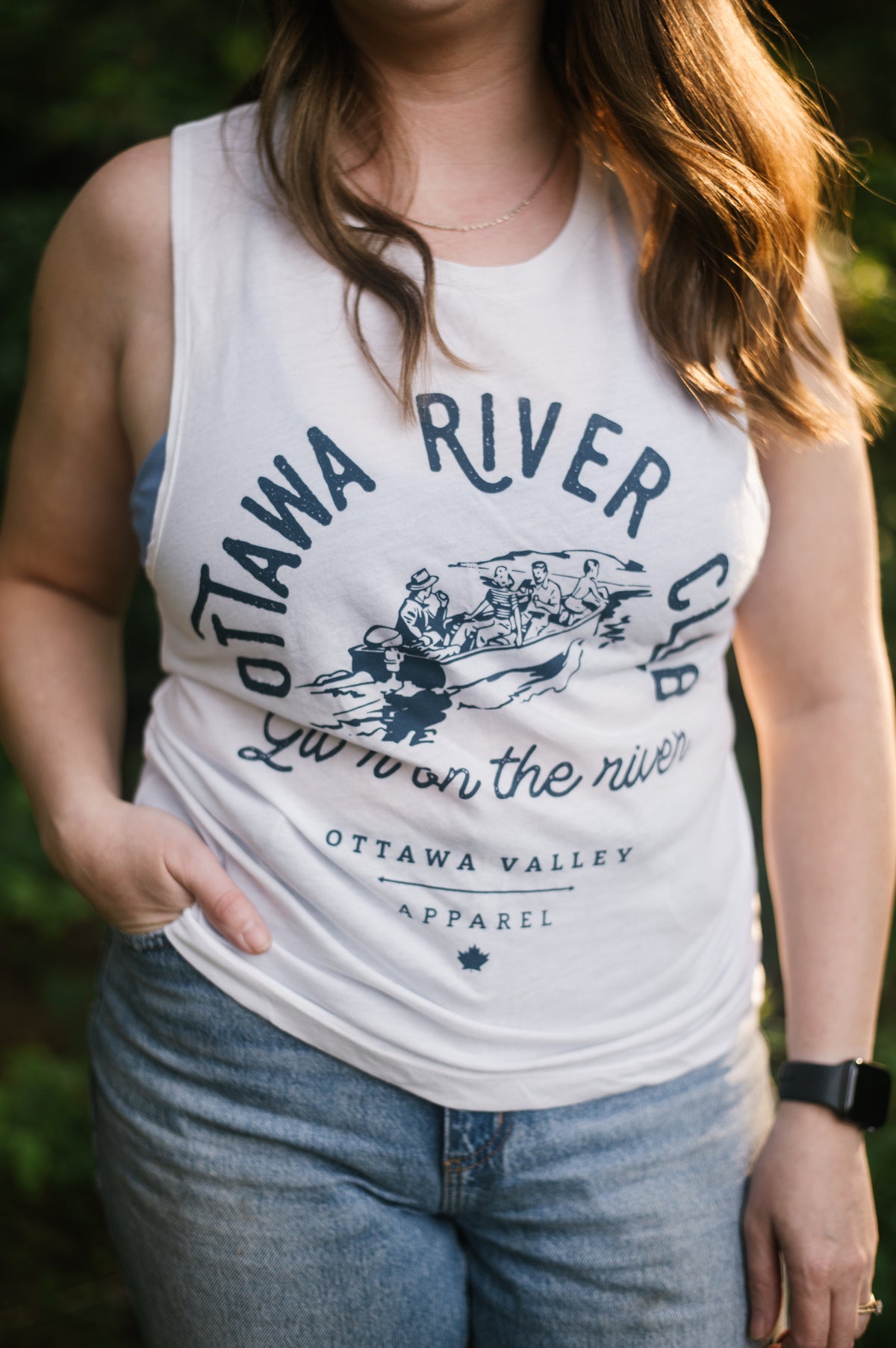 Ottawa River Club Women&#39;s Muscle Tank - White - FINAL SALE