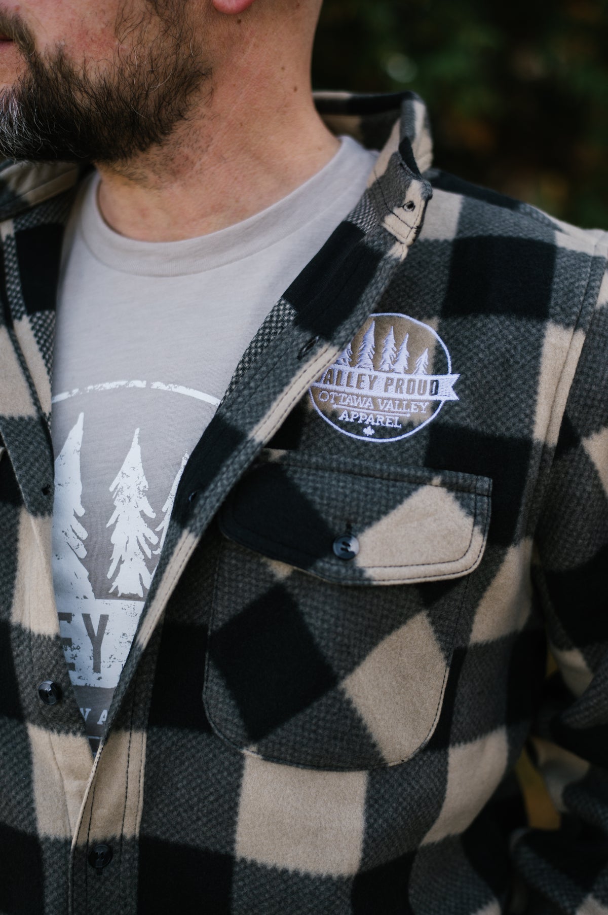 Valley Proud Fleece Lumber Jacket - Tan &amp; Black