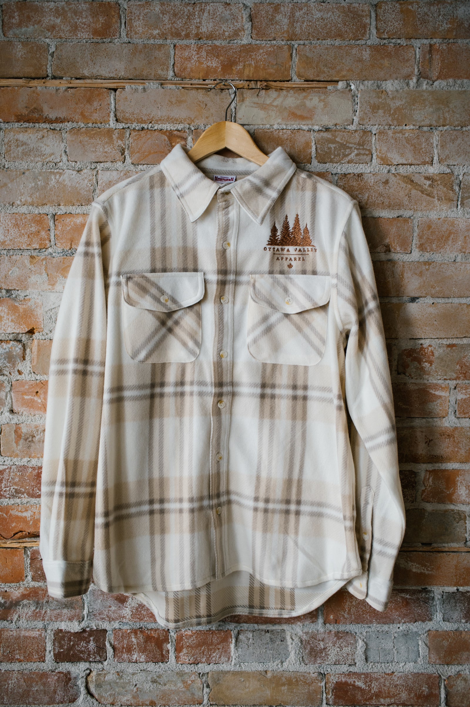 OVA Fleece Lumber Jacket - Cream & Tan