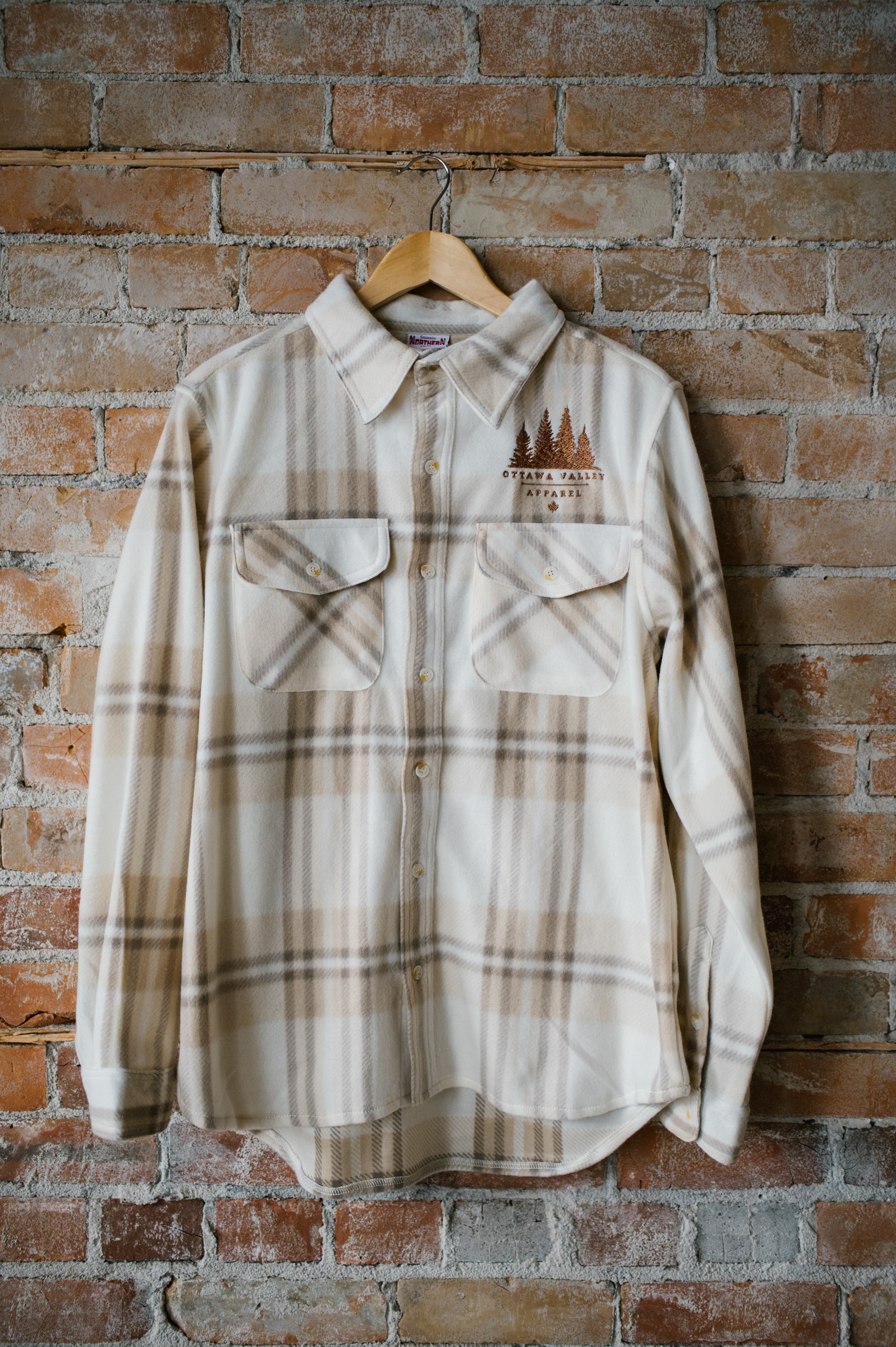 OVA Fleece Lumber Jacket - Cream & Tan