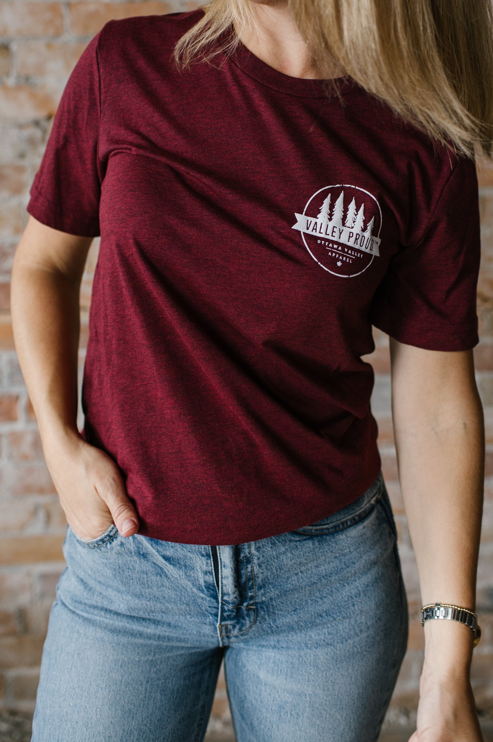 Valley Proud Mini Logo Tee - Cardinal