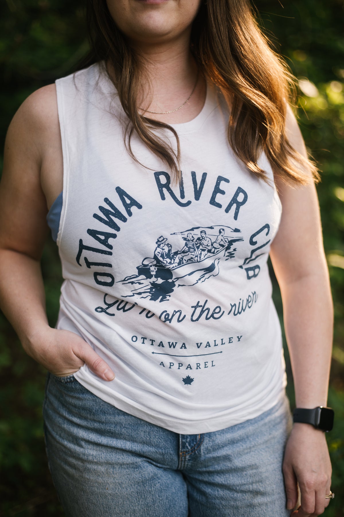Ottawa River Club Women&#39;s Muscle Tank - White - FINAL SALE