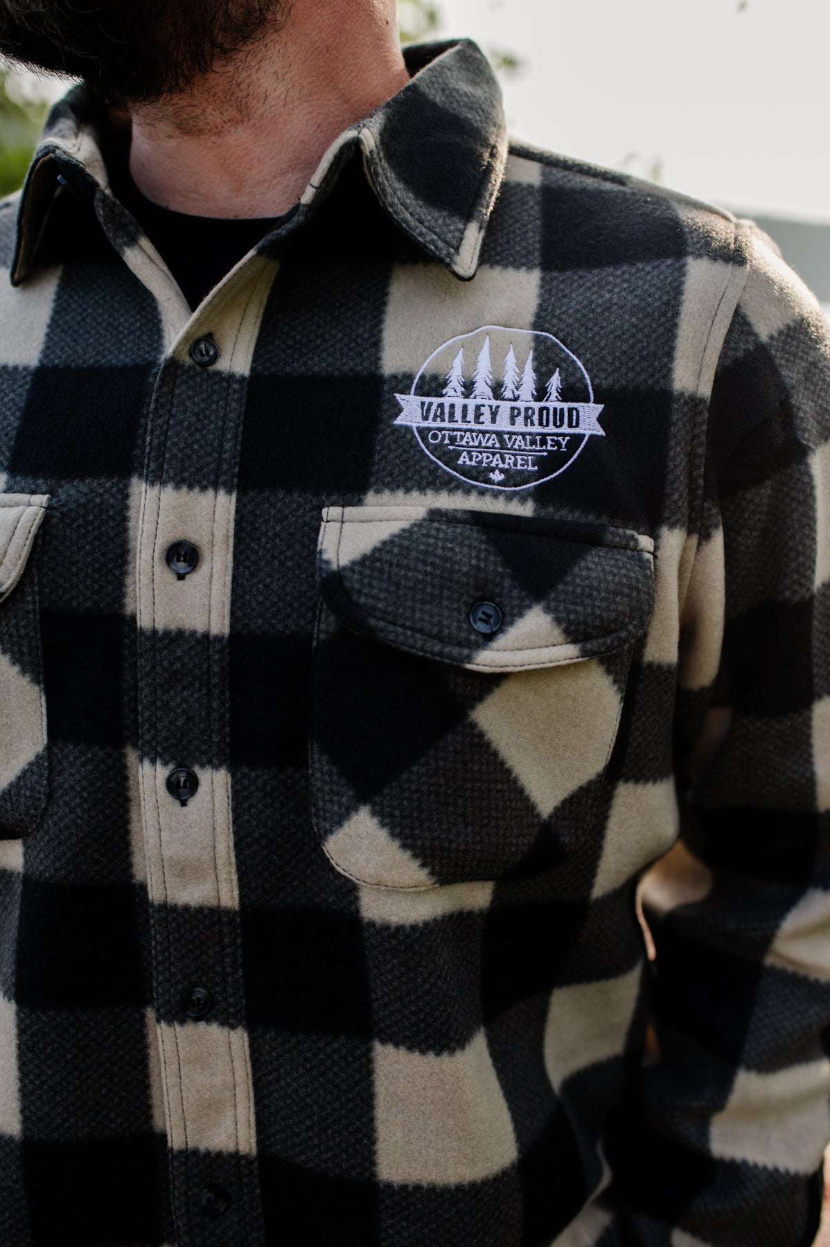 Valley Proud Fleece Lumber Jacket - Tan &amp; Black