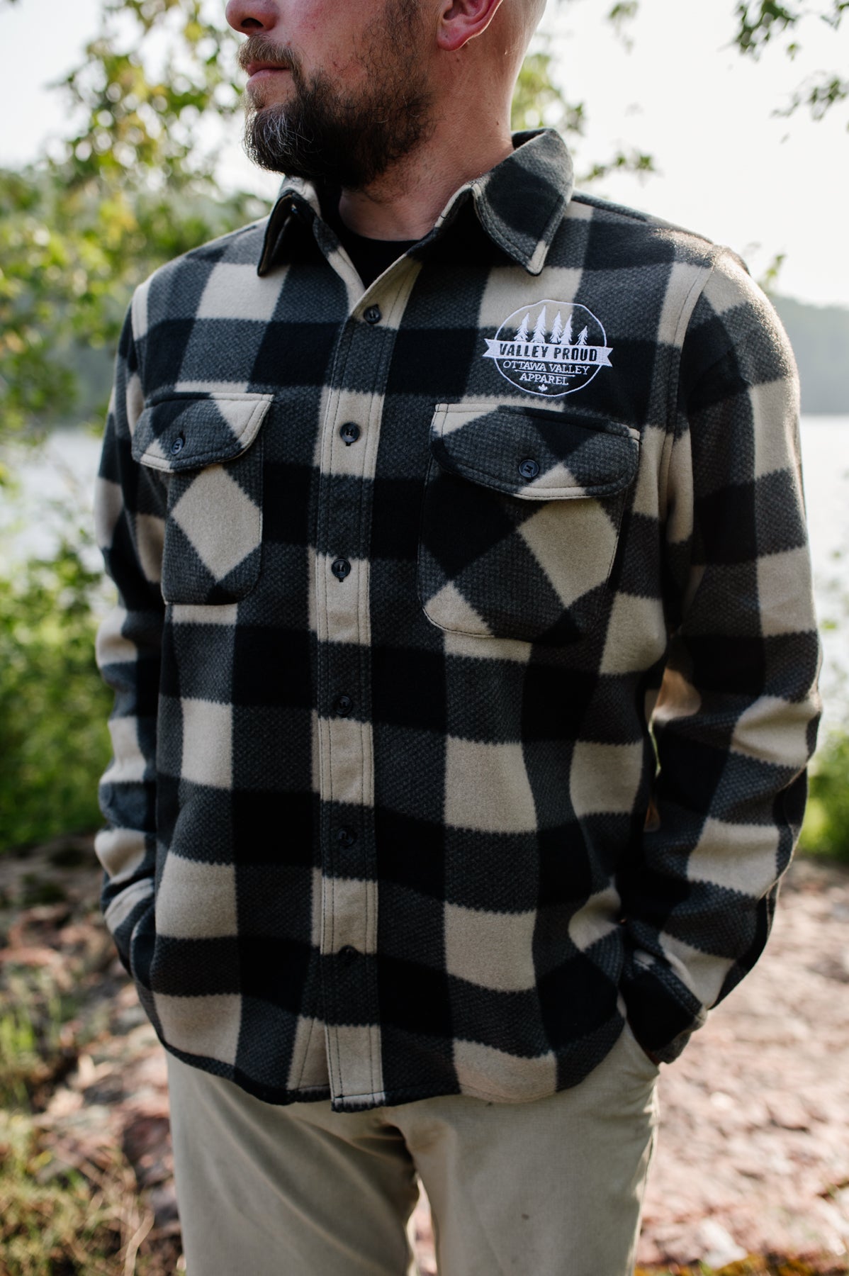 Valley Proud Fleece Lumber Jacket - Tan &amp; Black