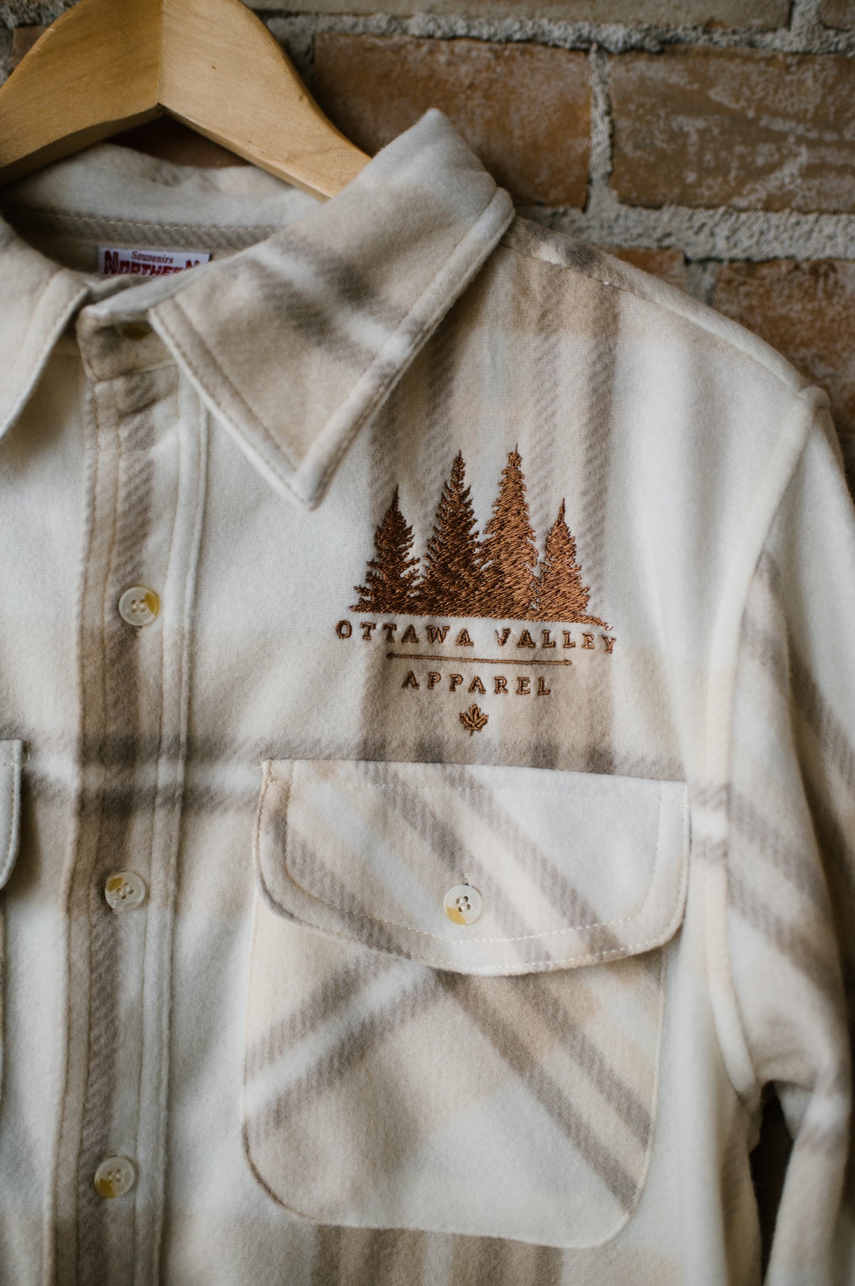 OVA Fleece Lumber Jacket - Cream &amp; Tan