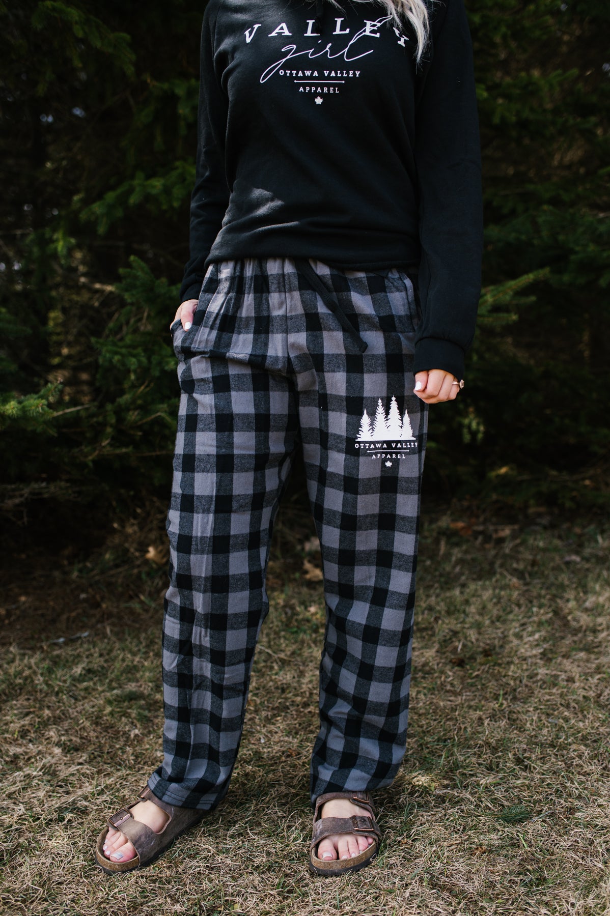 OVA Buffalo Plaid PJ Pants - Grey &amp; Black - FINAL SALE