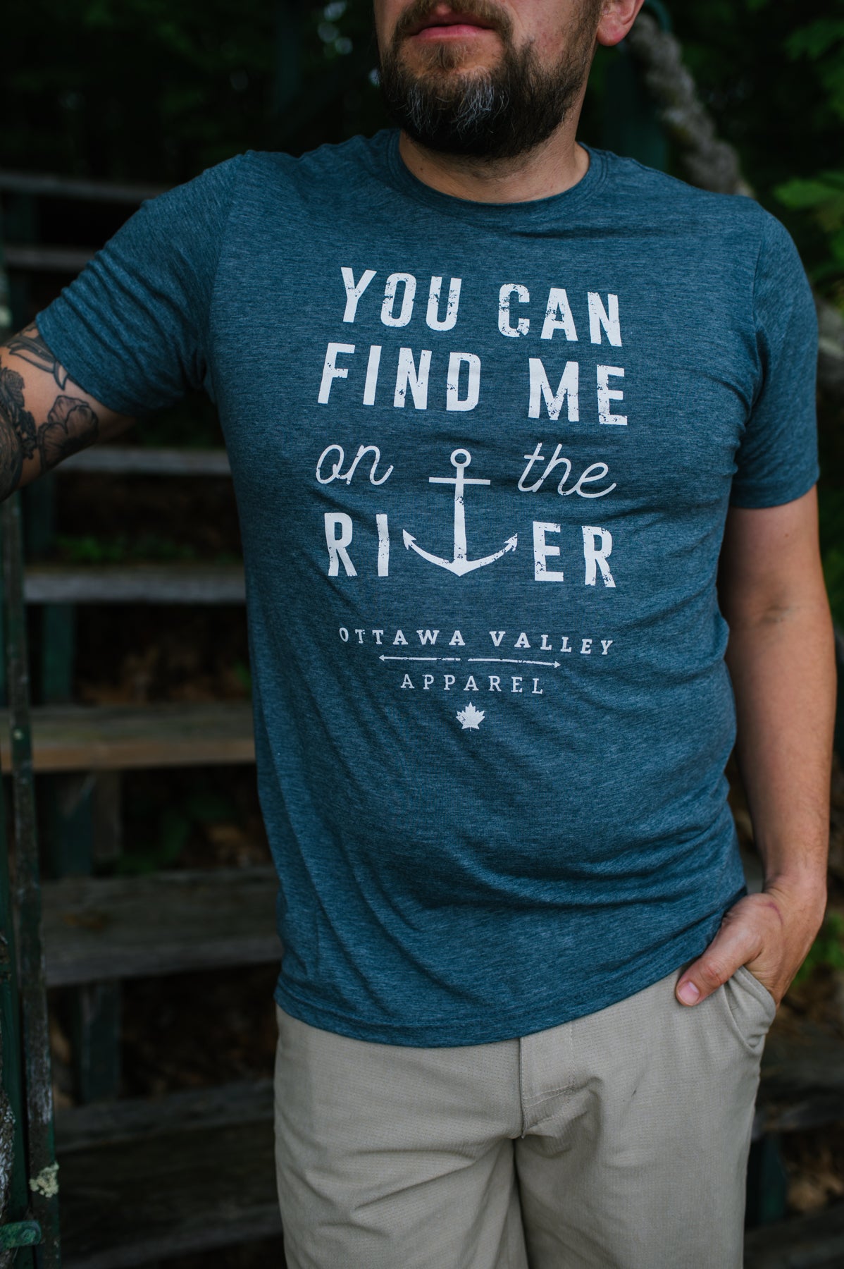 River Tee - Heather Navy