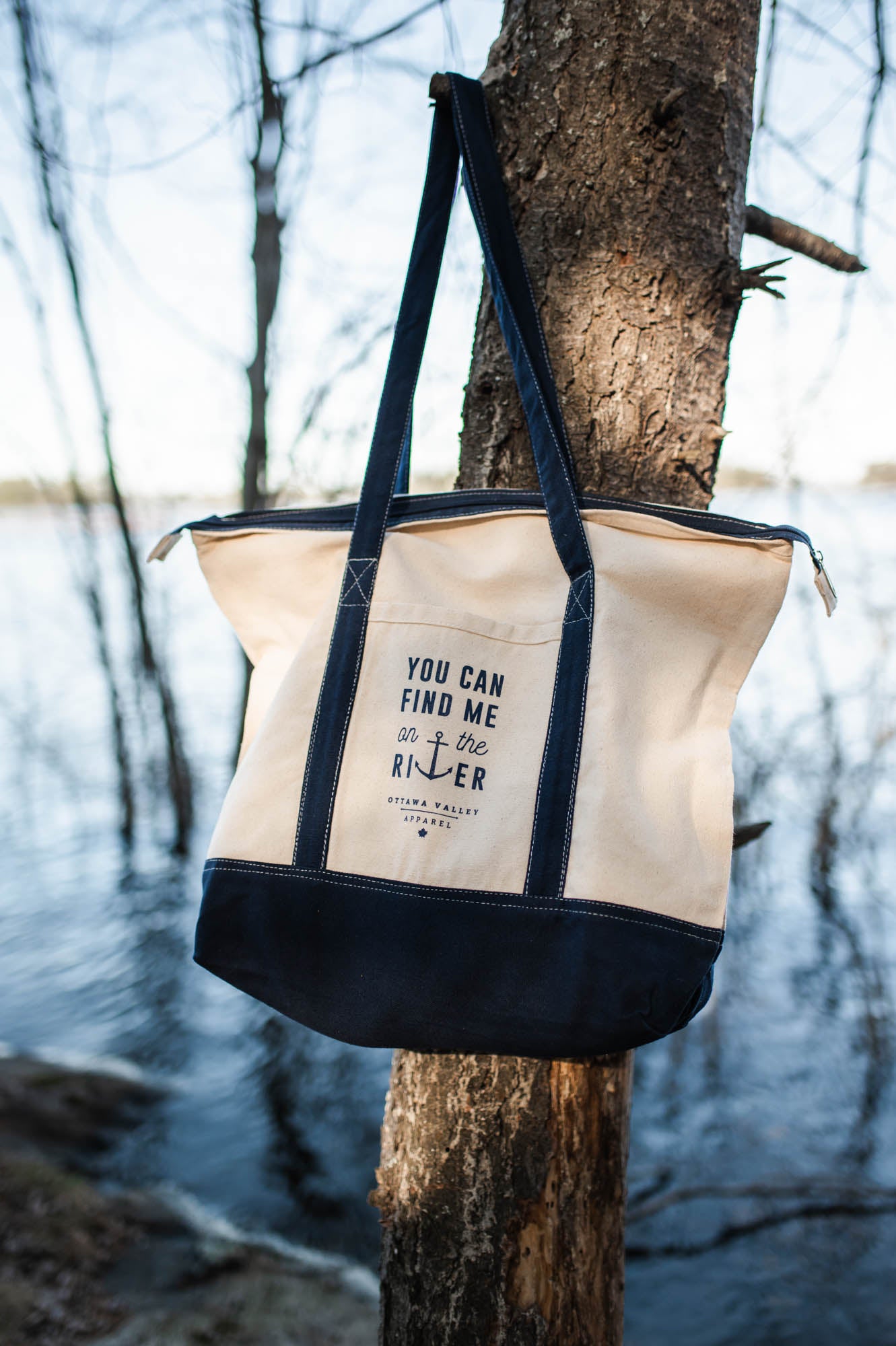 You Can Find Me On The River Tote Bag - Natural