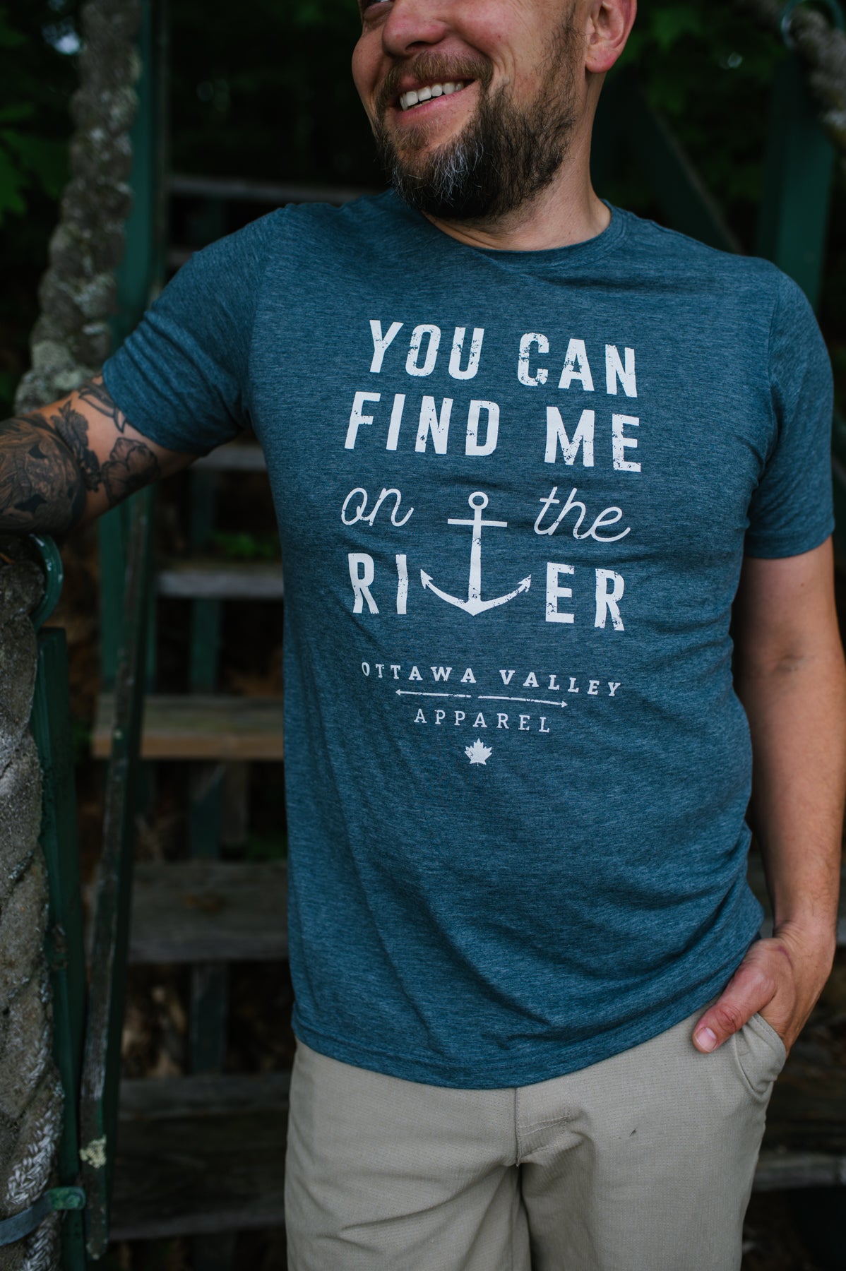 River Tee - Heather Navy