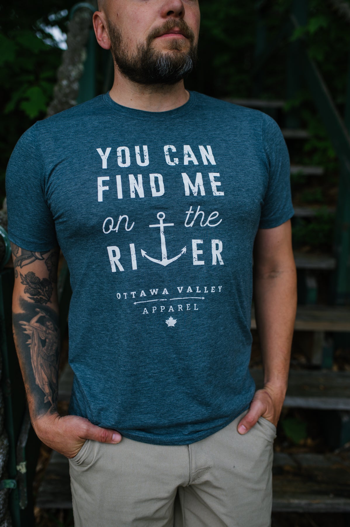 River Tee - Heather Navy