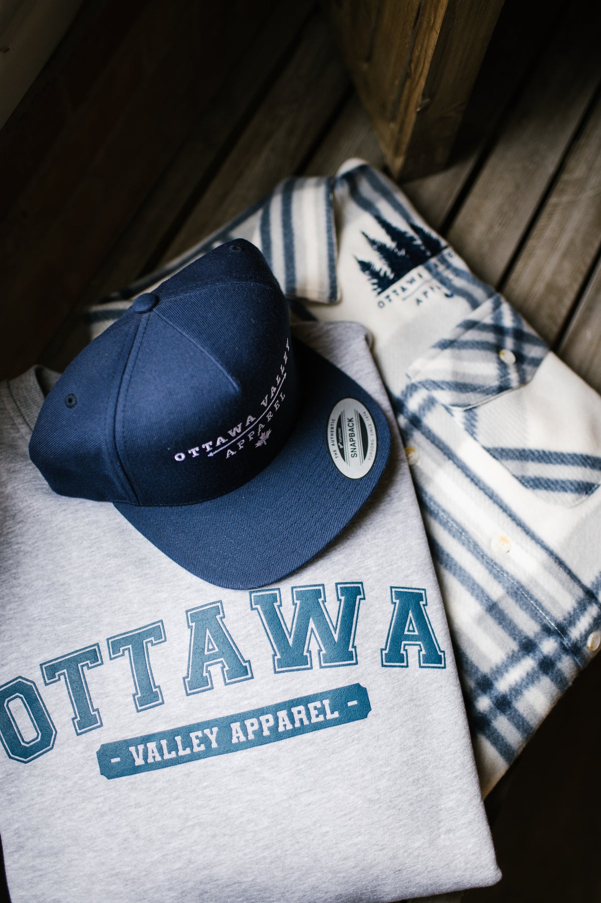 OVA Fleece Lumber Jacket - Cream &amp; Denim