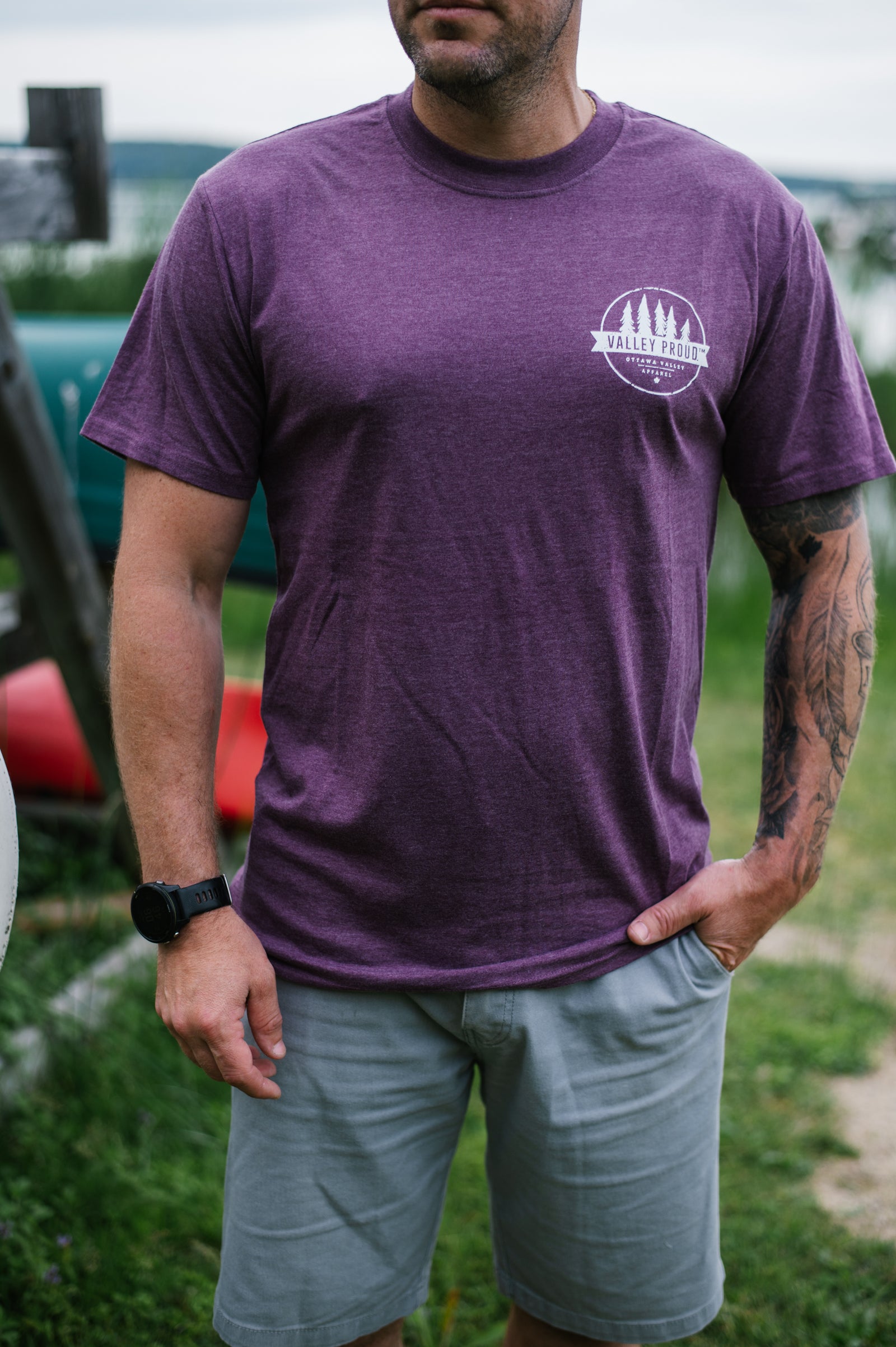 Valley Proud Mini Logo Tee - Earth Eggplant